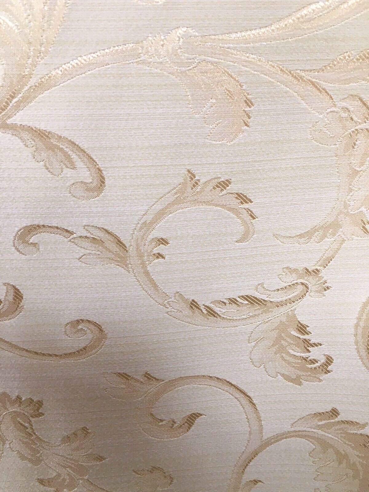 CHAMPAGNE Brocade Flower Floral Upholstery Drapery Fabric (110 in.) Sold By The Yard