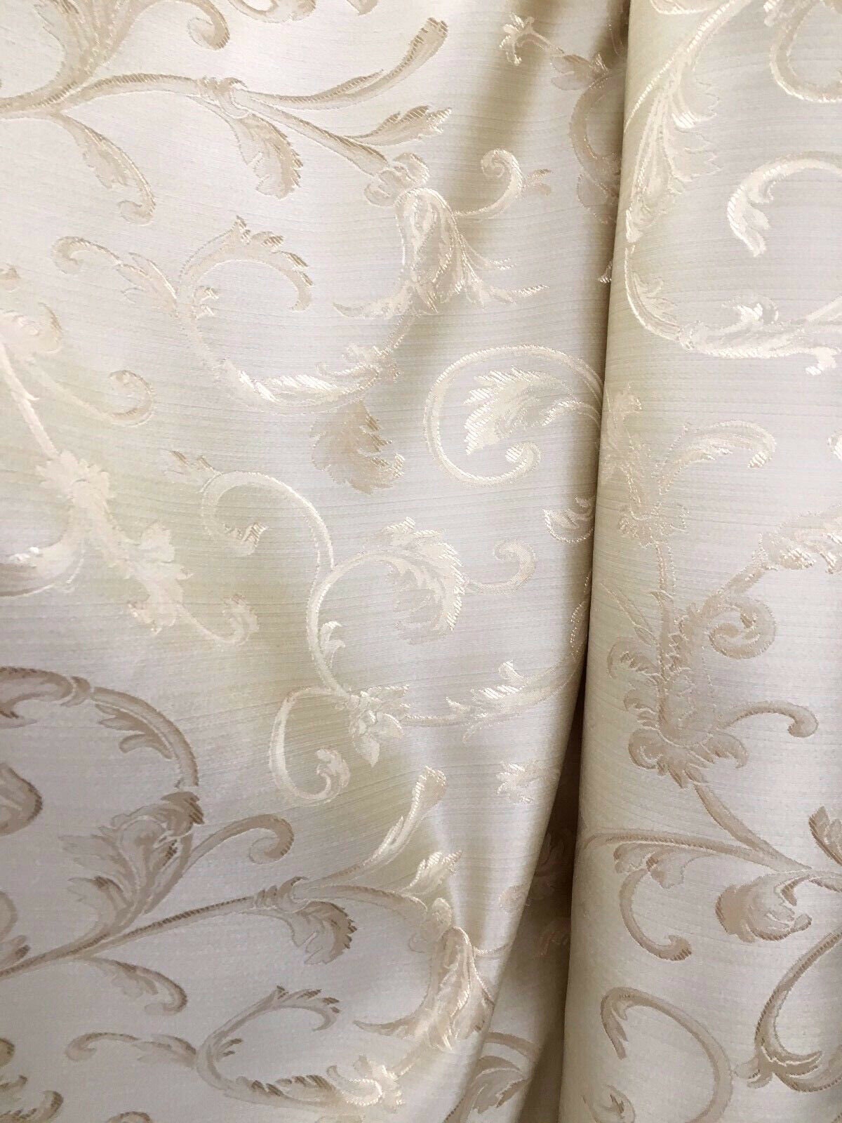 CHAMPAGNE Brocade Flower Floral Upholstery Drapery Fabric (110 in.) Sold By The Yard