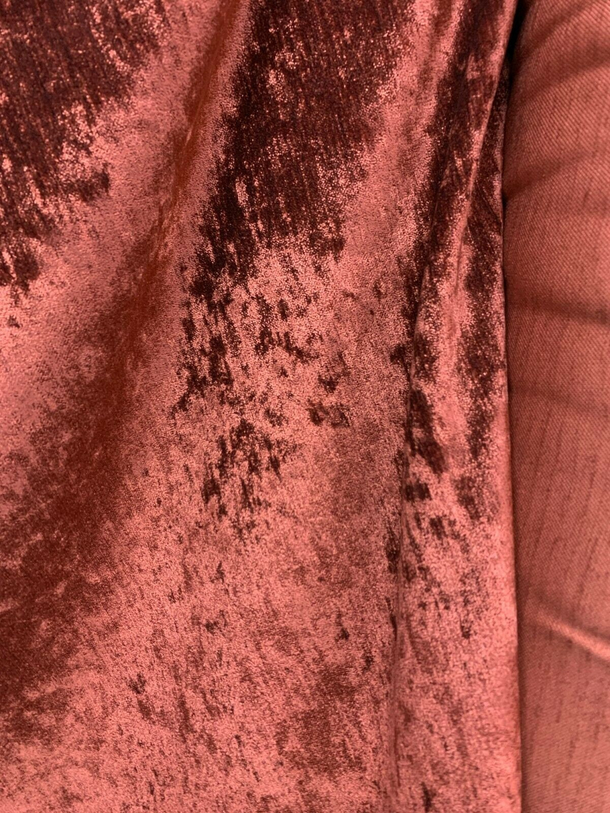 COPPER RED Solid Chenille Velvet Upholstery Drapery Fabric (56 in.) Sold By The Yard