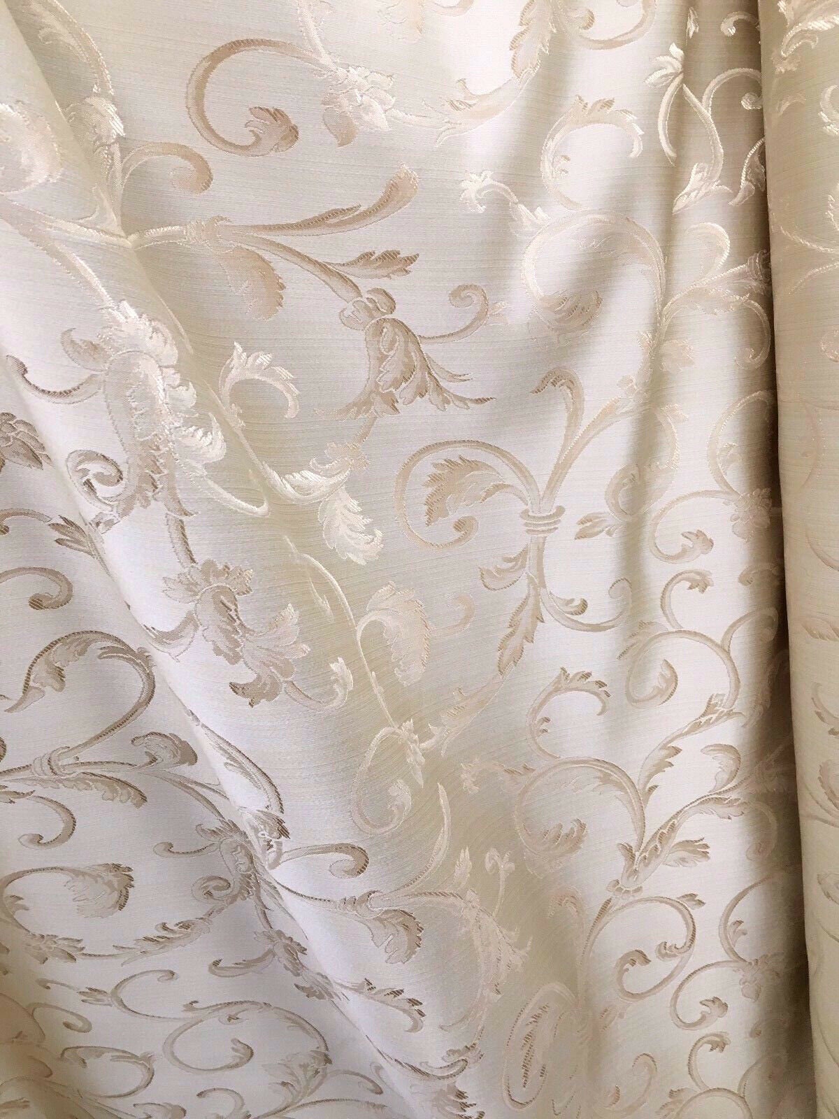 CHAMPAGNE Brocade Flower Floral Upholstery Drapery Fabric (110 in.) Sold By The Yard
