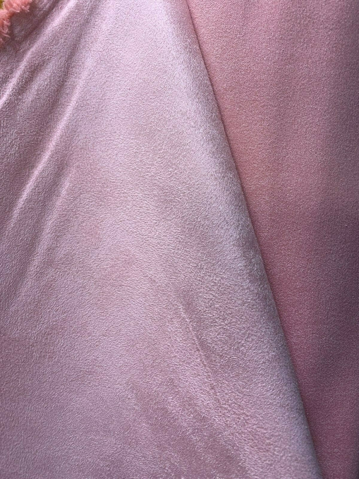 BABY PINK Upholstery Suede Micro Faux Polyester Drapery Fabric (56 in.) Sold By The Yard