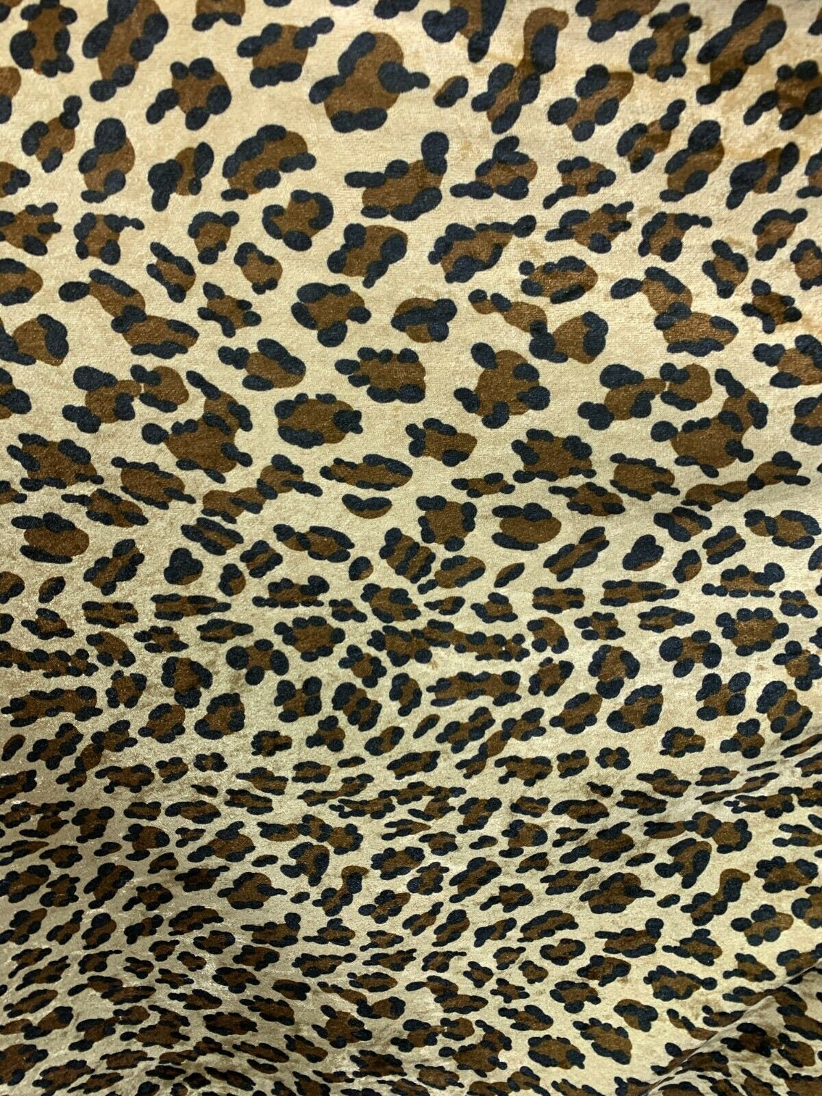 BROWN BEIGE Jaguar Printed Crushed Stretch Velvet Fabric (60 in.) Sold By The Yard