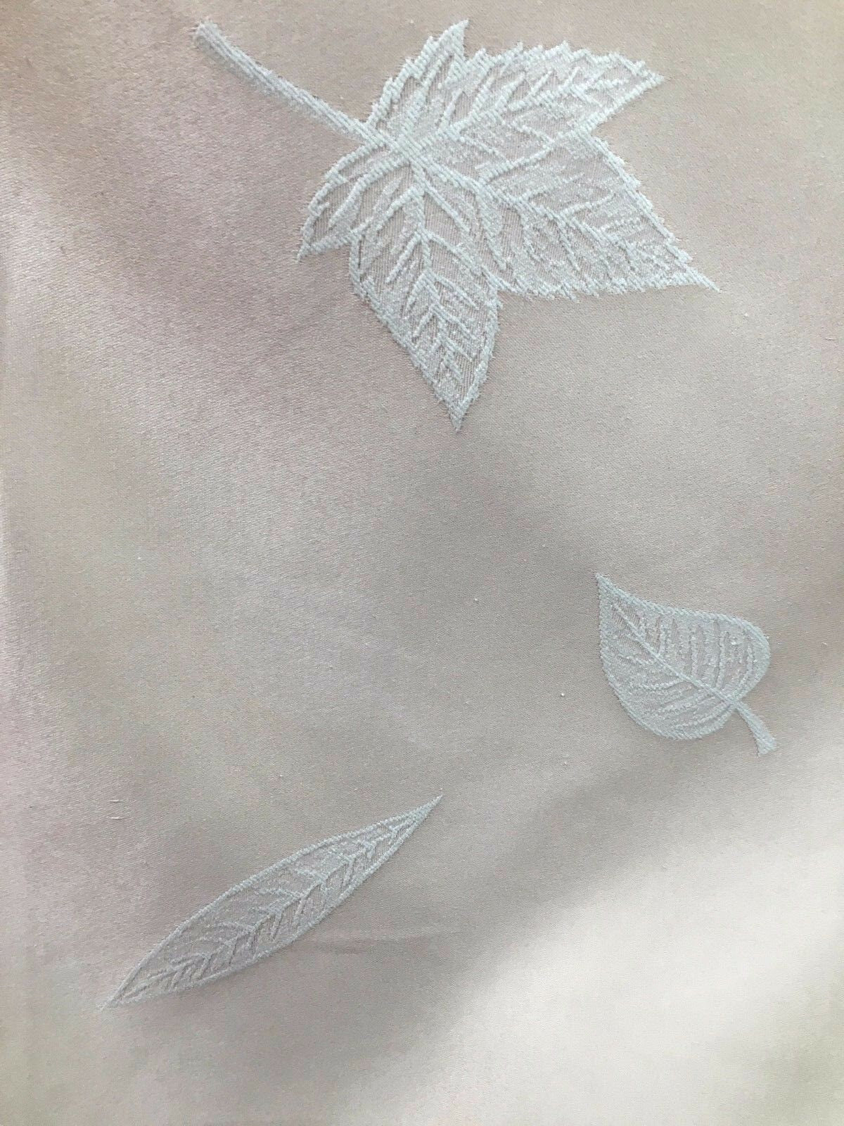 PEACH WHITE Leaves Brocade Upholstery Drapery Fabric (54 in.) Sold By The Yard