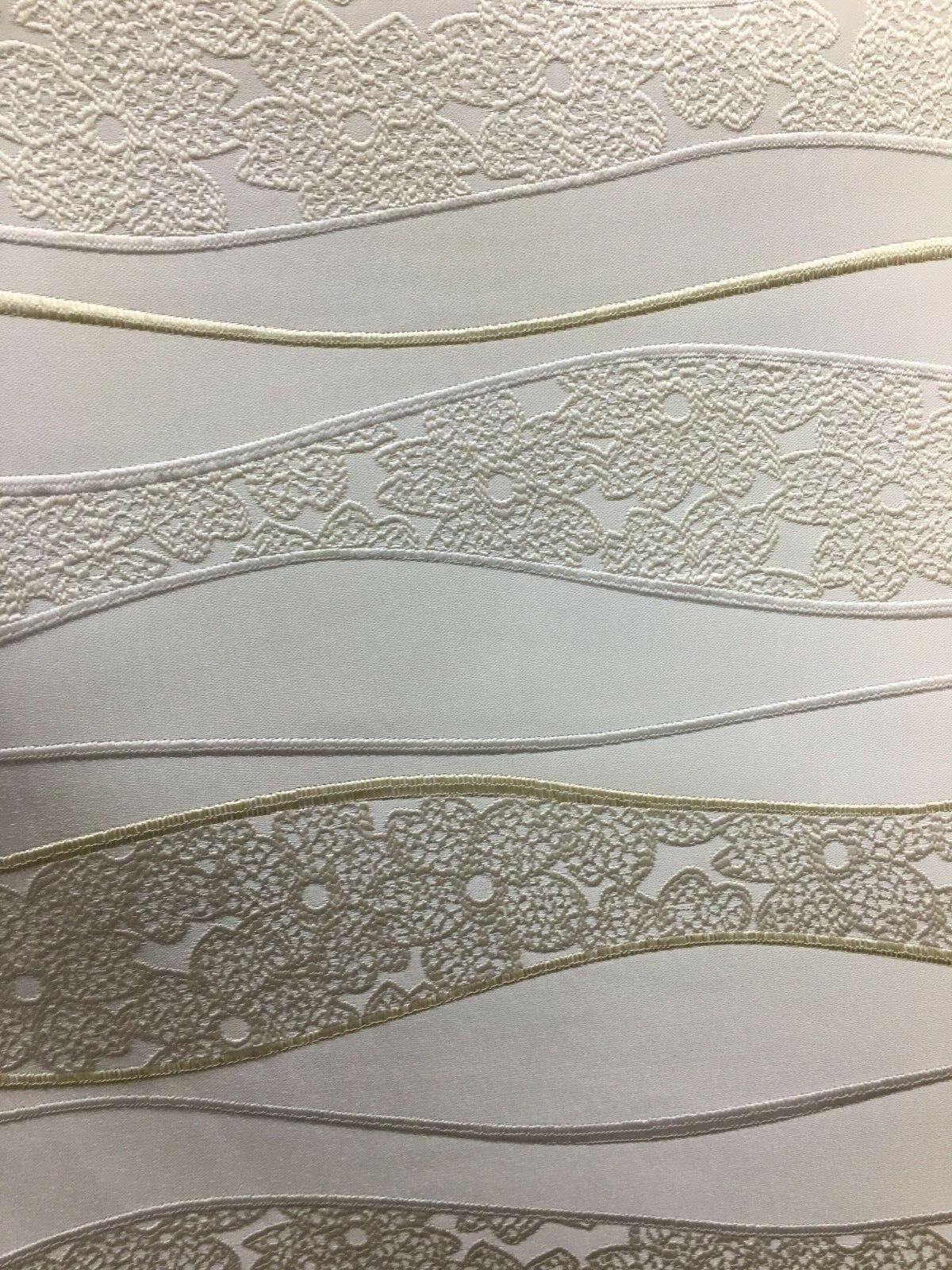 MILK WHITE IVORY Floral Brocade Upholstery Drapery Fabric (54 in.) Sold By The Yard