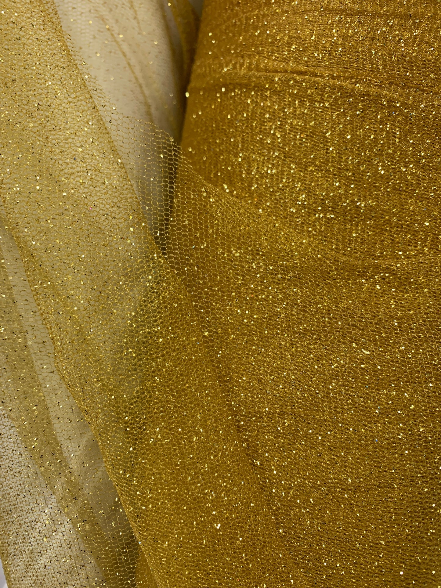 DARK GOLD Sparkle Glitter Tulle Decoration Event Fabric (60 in.) Sold By The Yard