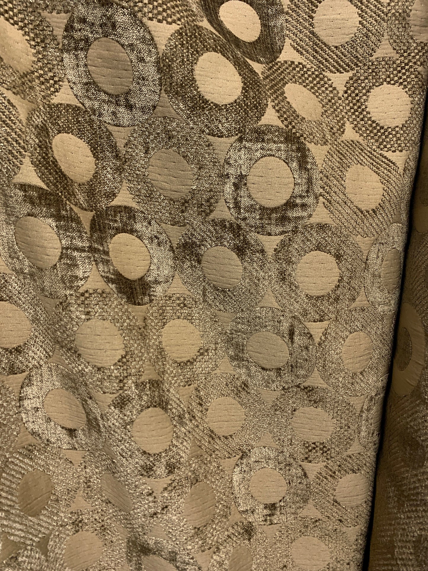 BROWN Geometric Chenille Upholstery Brocade Fabric (54 in.) Sold By The Yard