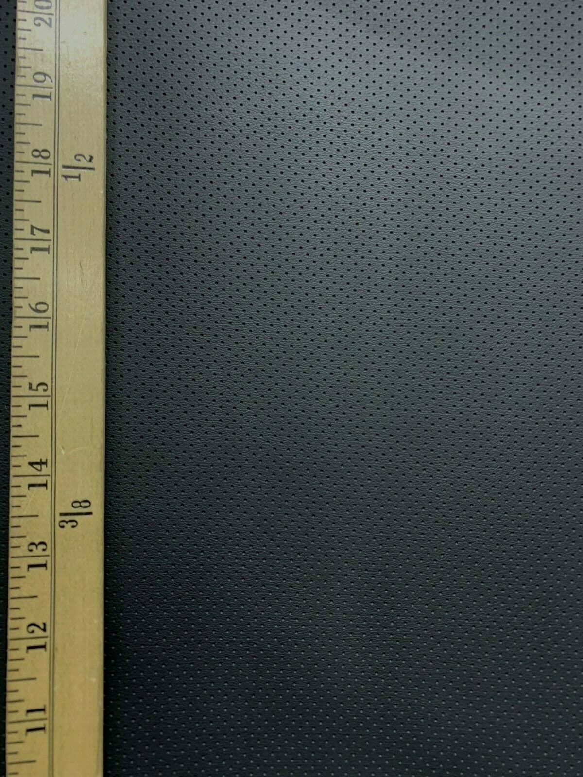 BLACK Perforated Faux Leather Vinyl Upholstery Fabric (55 in.) Sold By The Yard