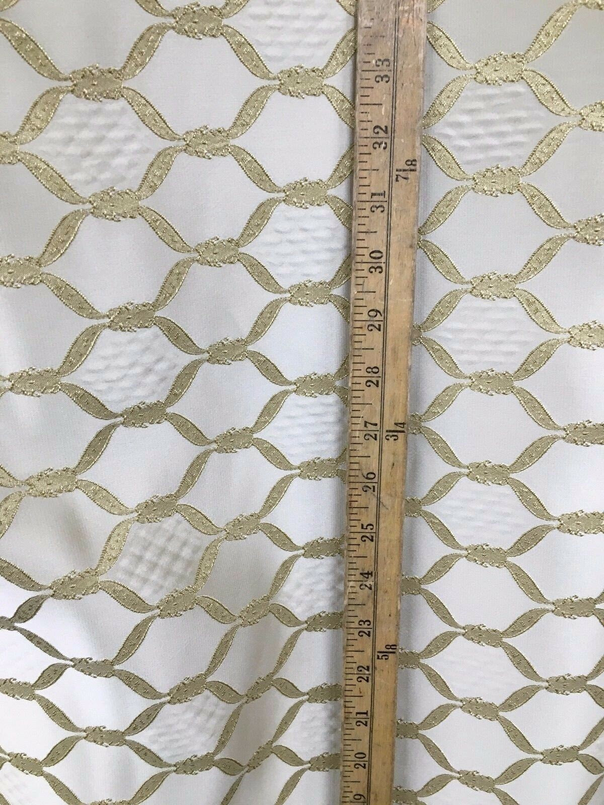 LIGHT GOLD Diamond Brocade Upholstery Drapery Fabric (54 in.) Sold By The Yard