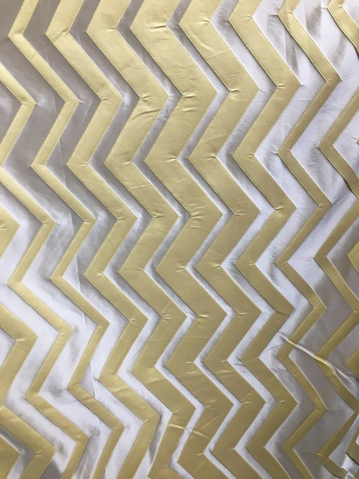 GOLD BEIGE Zigzag Brocade Upholstery Drapery Fabric (54 in.) Sold By The Yard