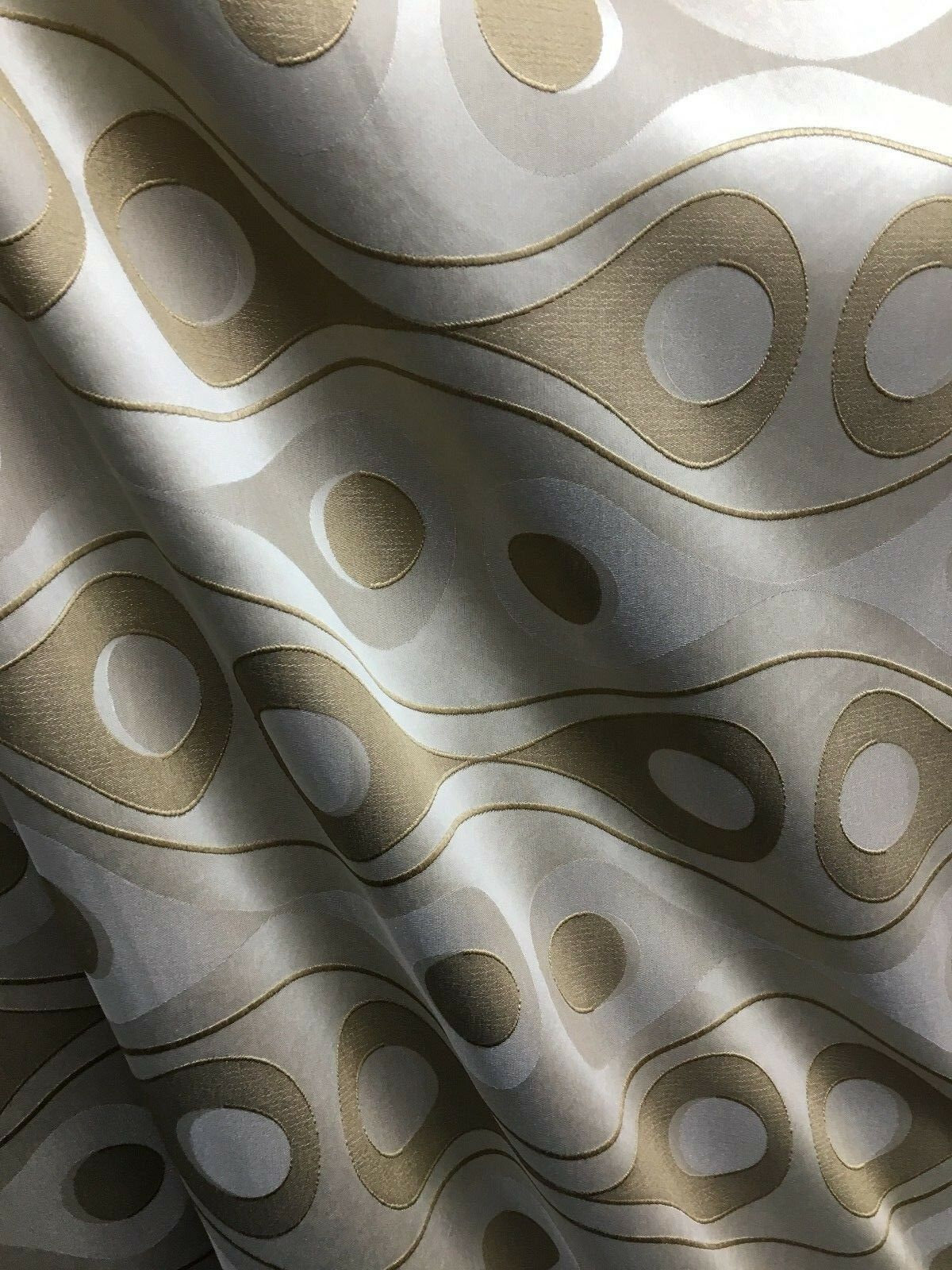 TAUPE BEIGE Ogee Pattern Brocade Upholstery Drapery Fabric (54 in.) Sold By The Yard