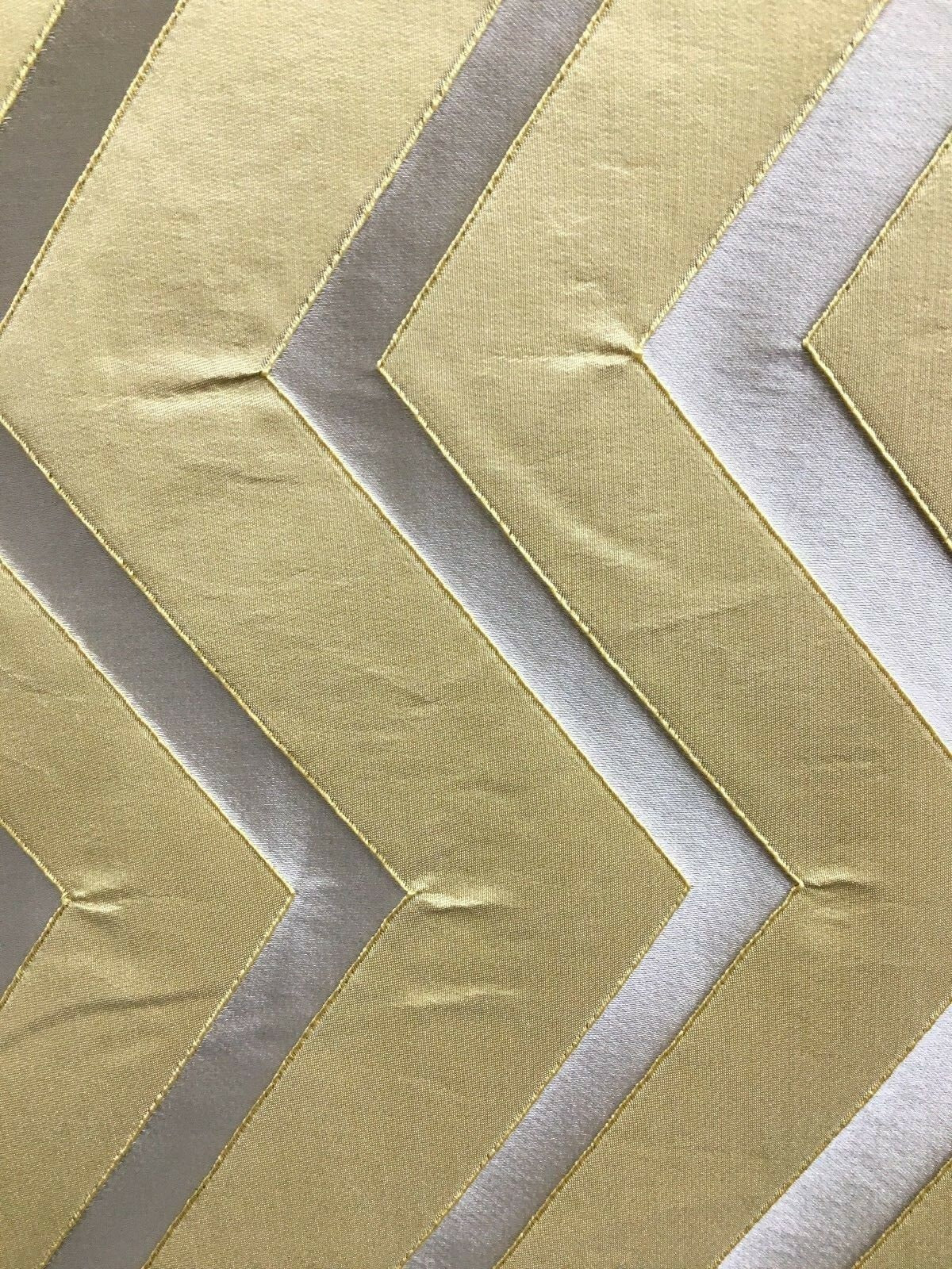 GOLD BEIGE Zigzag Brocade Upholstery Drapery Fabric (54 in.) Sold By The Yard