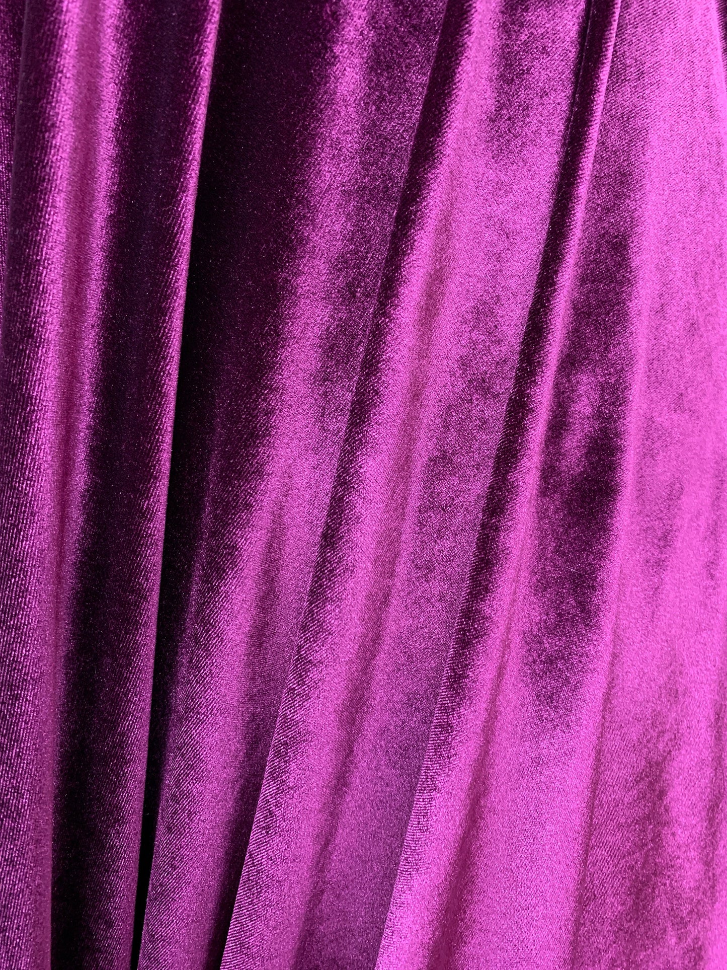 DARK ORCHID PURPLE Polyester Stretch Velvet Fabric (60 in.) Sold By The Yard