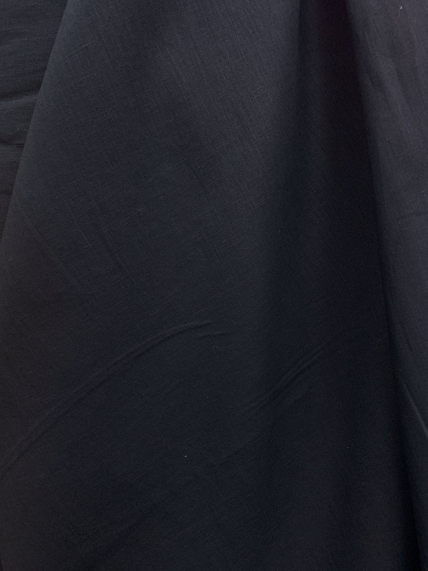 BLACK 100% Linen Fabric (56 in.) Sold By The Yard
