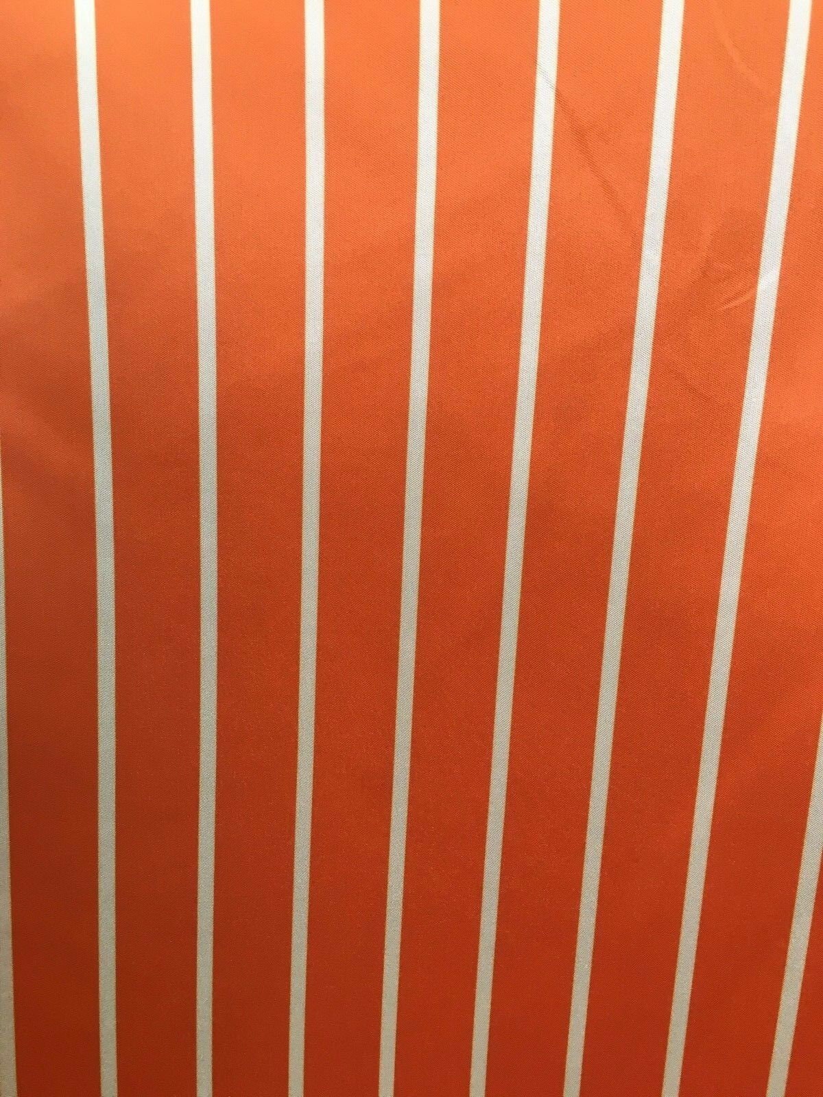ORANGE IVORY STRIPED Polyester Twill Fabric (60 in.) Sold By The Yard