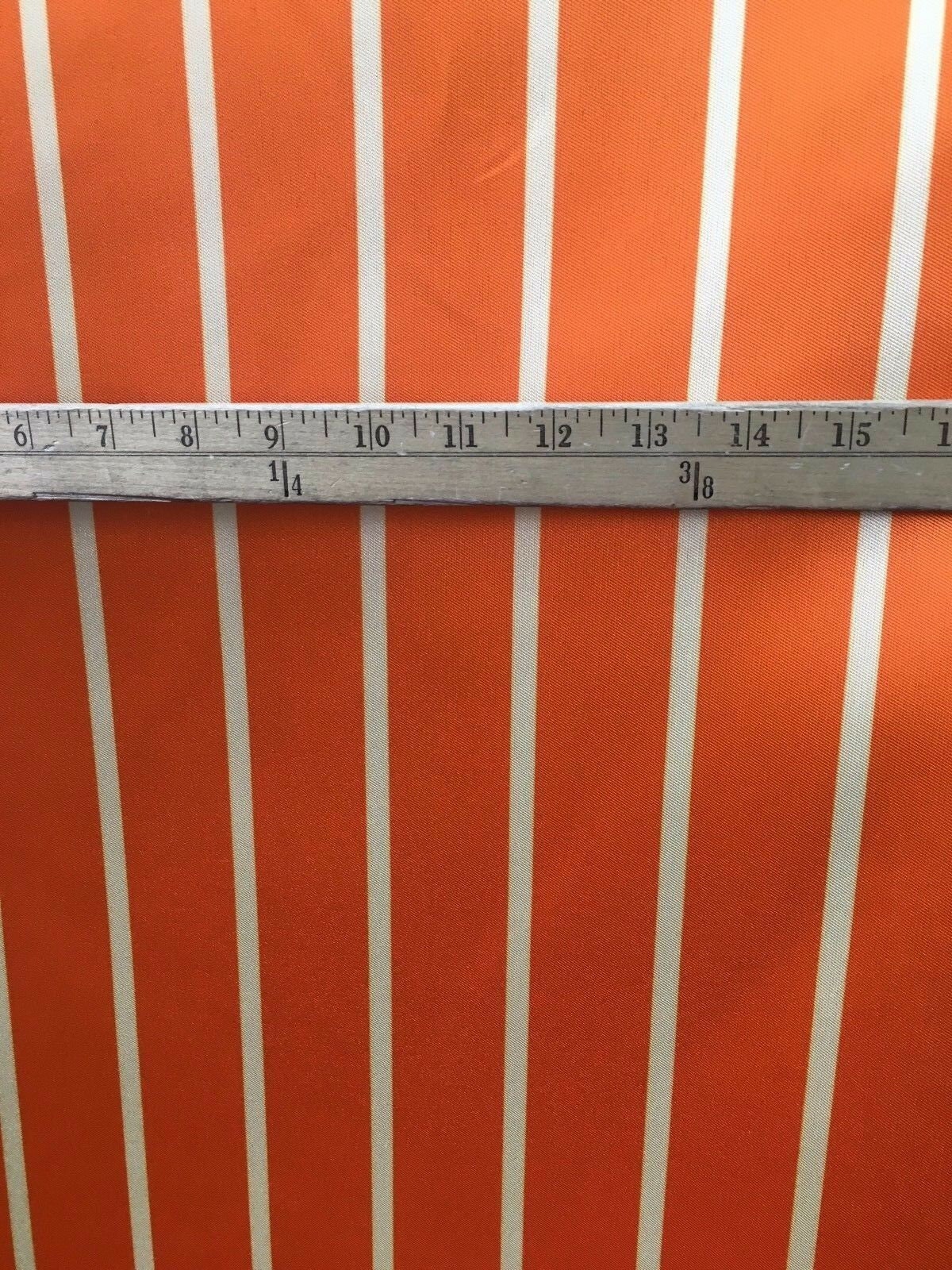 ORANGE IVORY STRIPED Polyester Twill Fabric (60 in.) Sold By The Yard