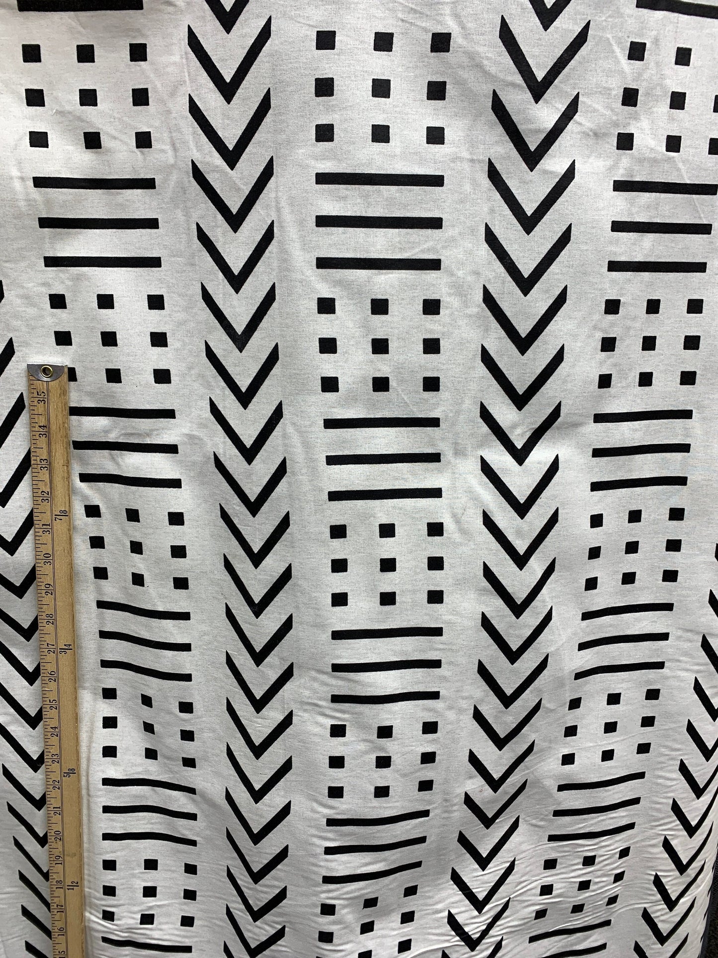 WHITE BLACK African Wax Print Fabric 100% Cotton (45 in.) Sold By The Yard