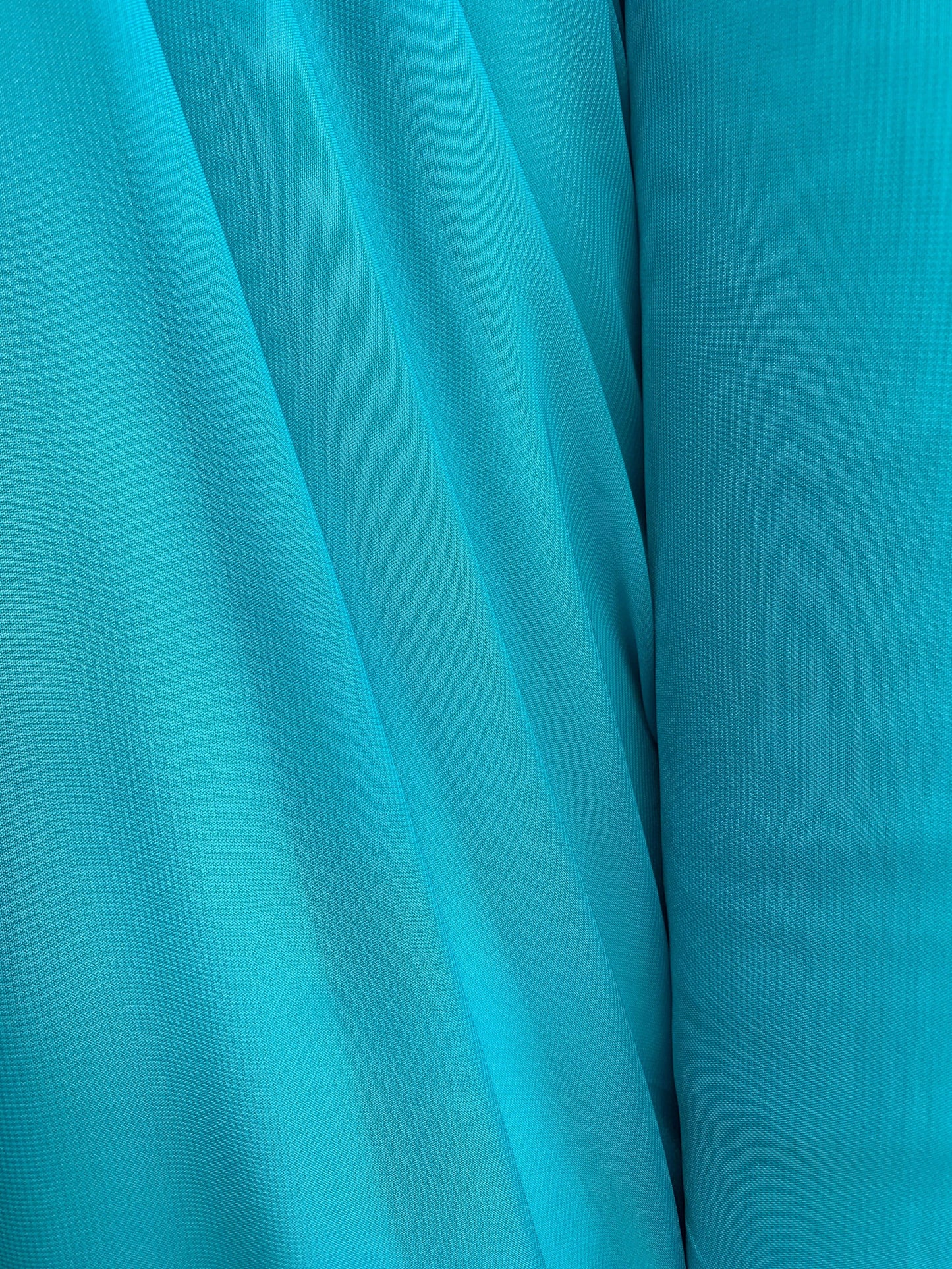TURQUOISE BLUE Sheer Solid Polyester Chiffon Fabric (60 in.) Sold By The Yard