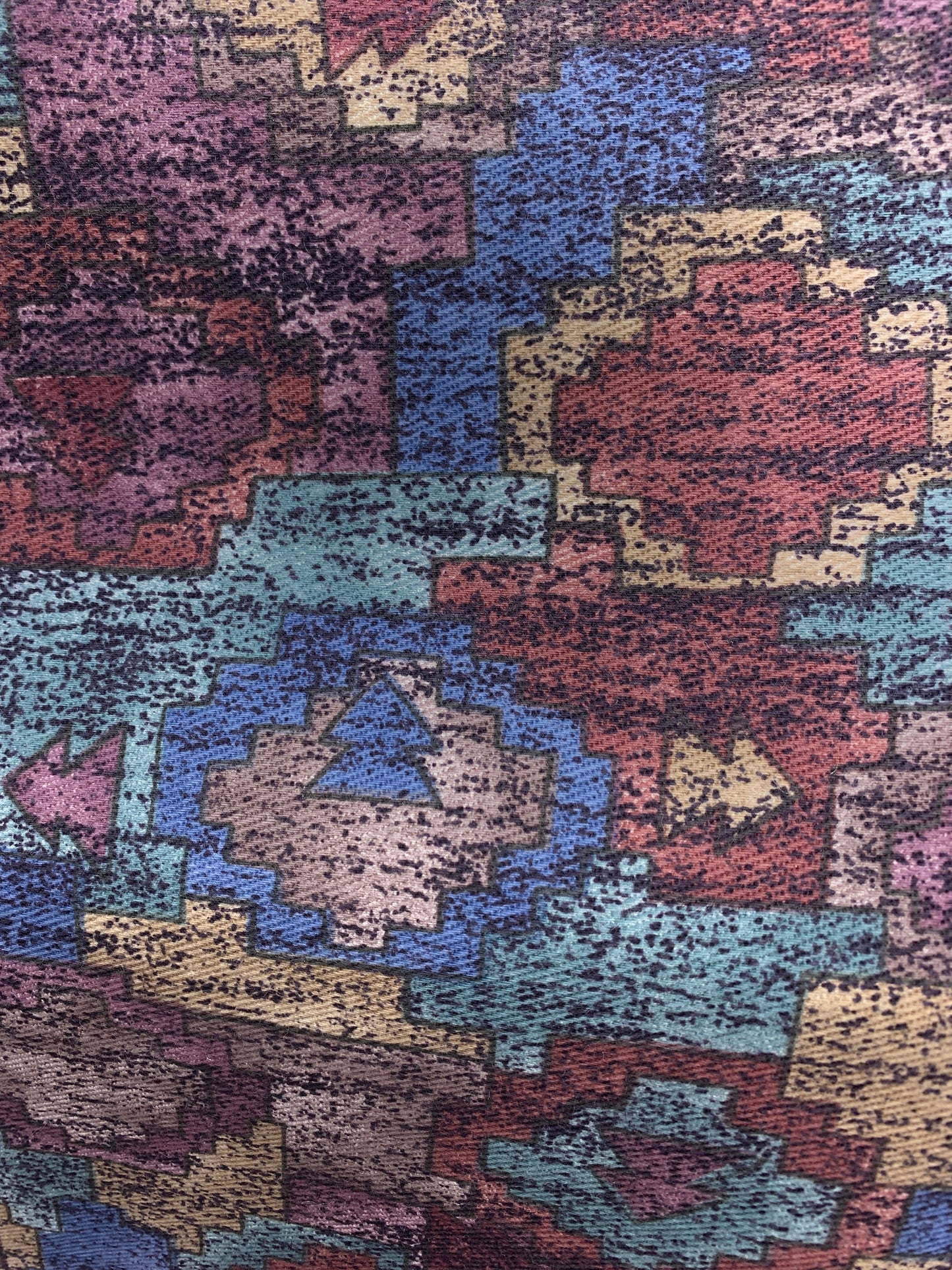BLUE GREEN Multicolor Geometric Print 100% Cotton Canvas Fabric (54 in.) Sold BTY