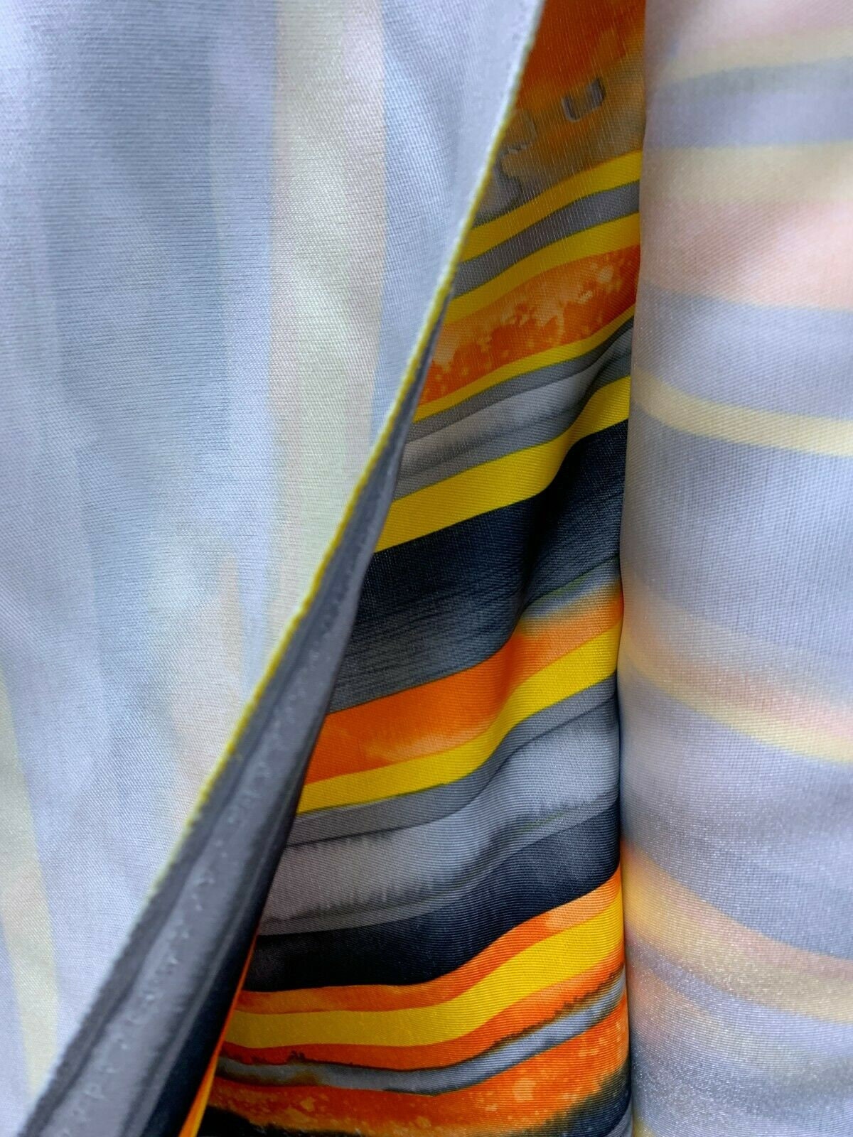 ORANGE Gray Gold Striped Polyester Twill Fabric (60 in.) Sold By The Yard