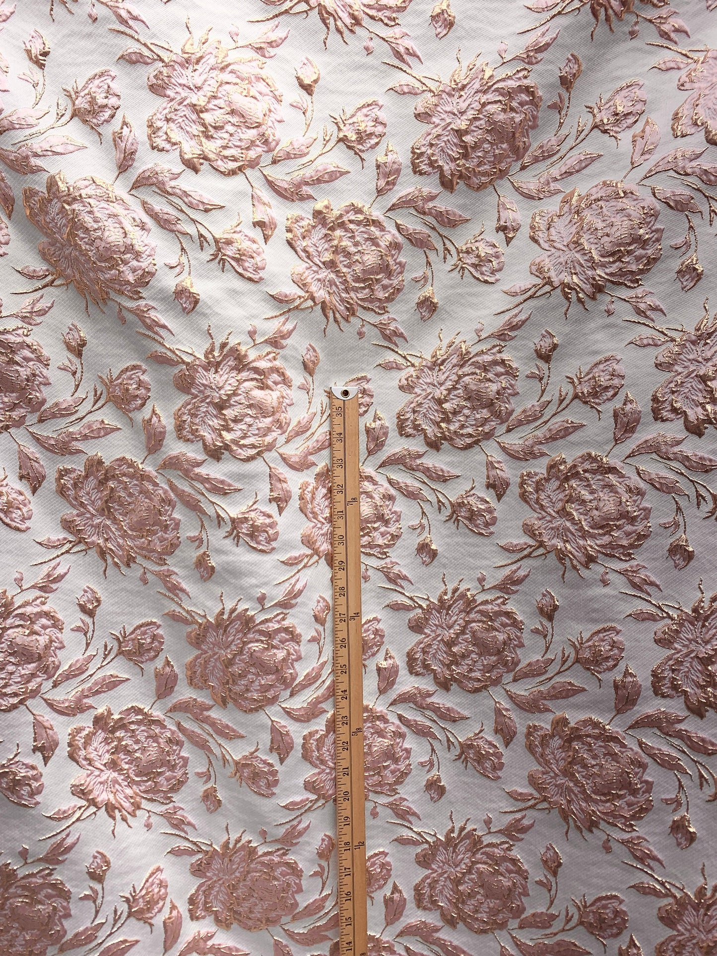 PINK GOLD Floral Brocade Fabric (60 in.) Sold By The Yard