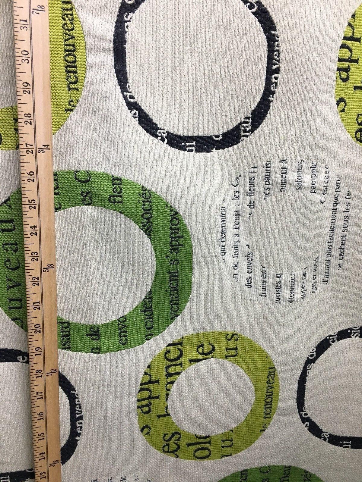 GREEN LIGHT BEIGE Circle French Upholstery Brocade Fabric (54 in.) Sold By The Yard