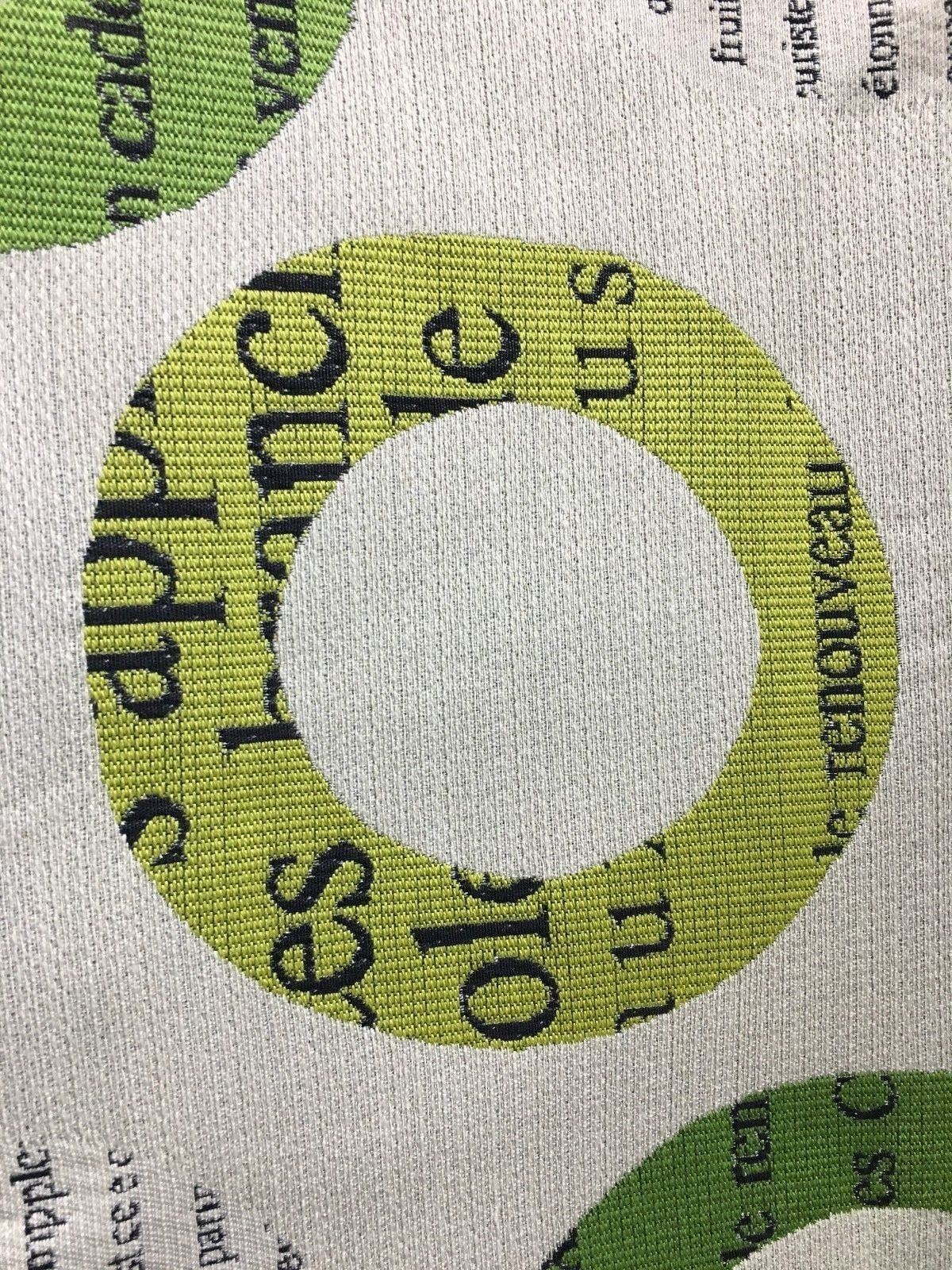 GREEN LIGHT BEIGE Circle French Upholstery Brocade Fabric (54 in.) Sold By The Yard