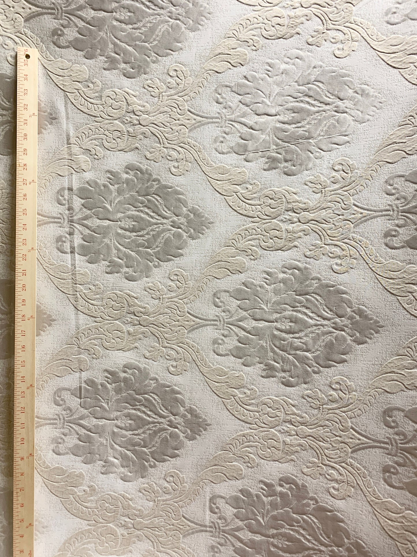 BEIGE Damask Brocade Upholstery Drapery Fabric (54 in.) Sold By The Yard