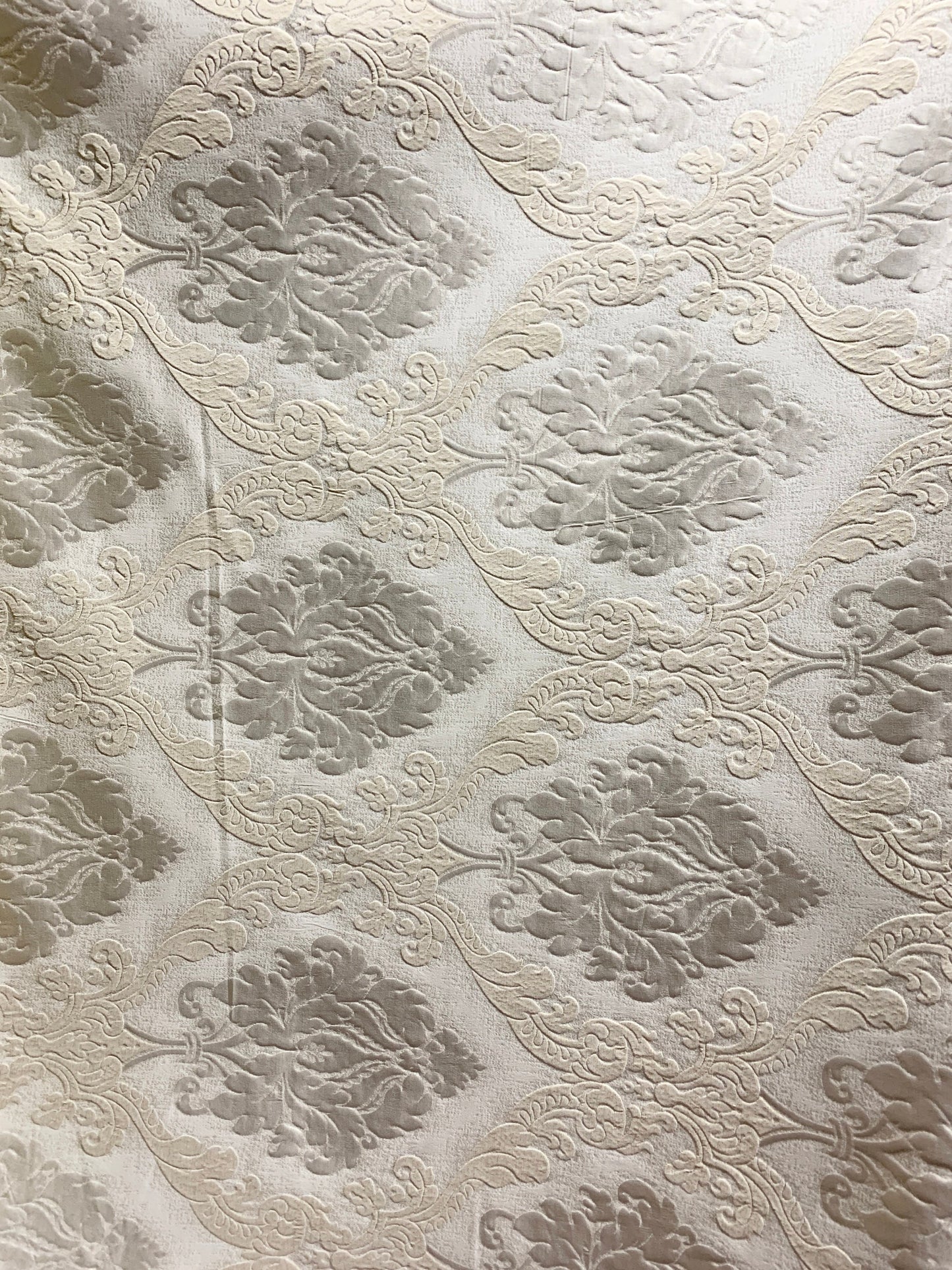 BEIGE Damask Brocade Upholstery Drapery Fabric (54 in.) Sold By The Yard