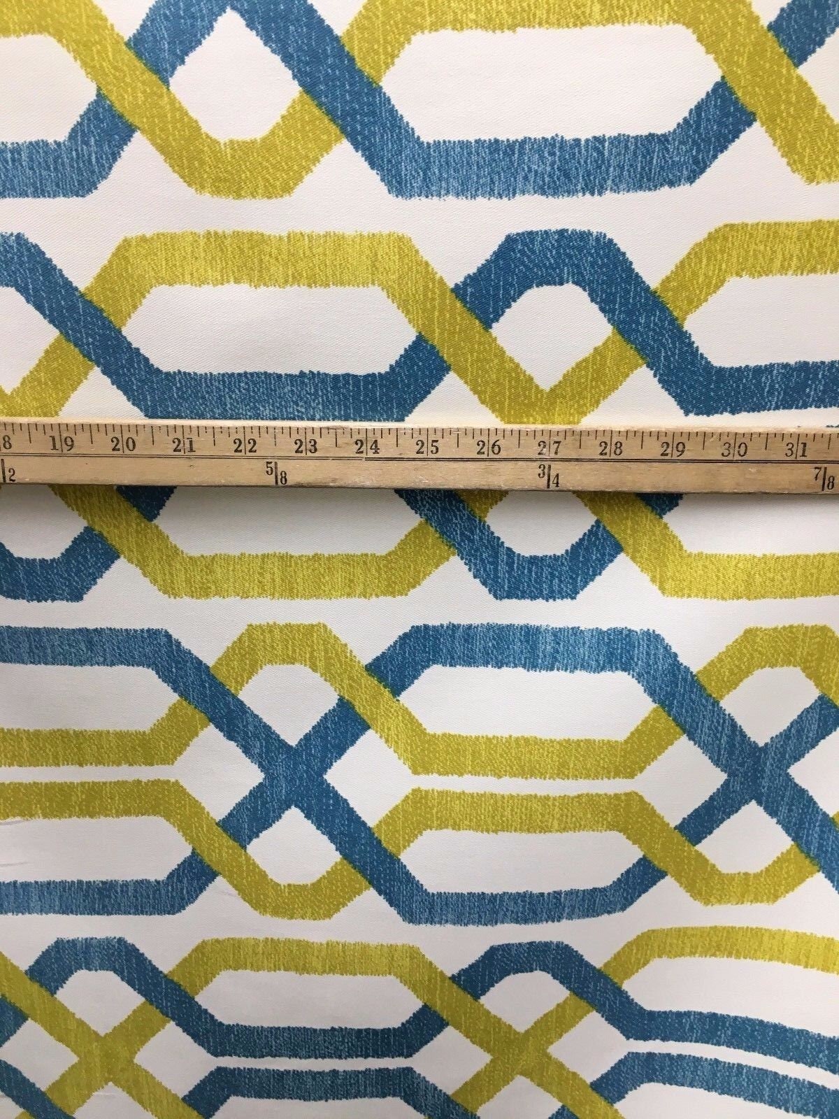 P KAUFMANN Yellow Teal Designer 100% Cotton Fabric (54 in.) Sold By The Yard