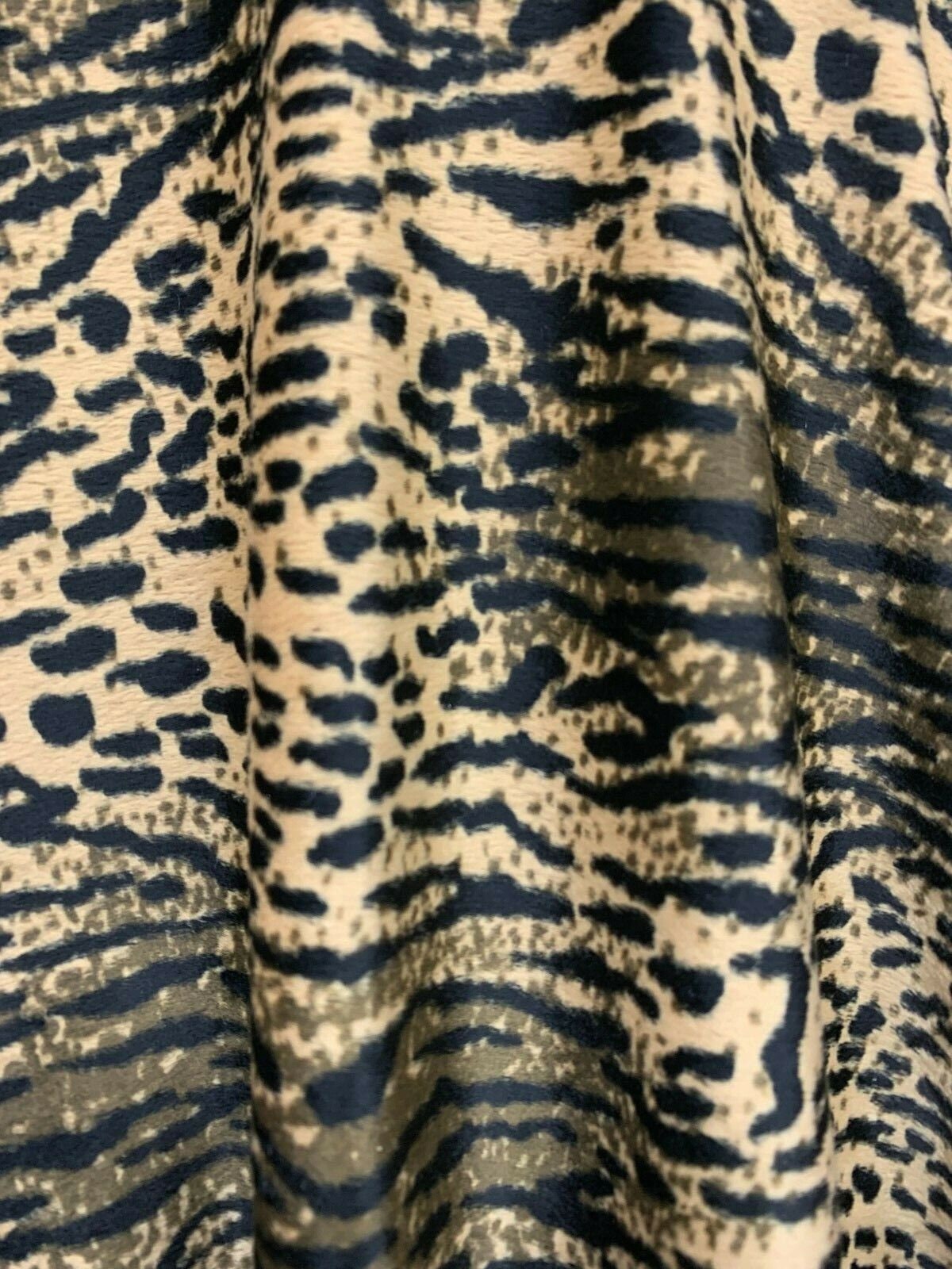 BEIGE BROWN Multicolor Animal Print Short Faux Fake Fur Fabric (60 in.) Sold By The Yard