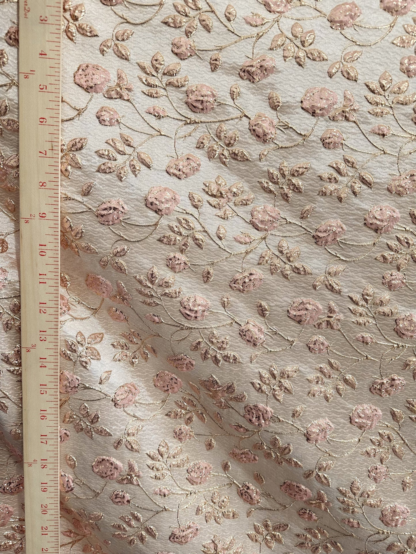 PINK GOLD Floral Brocade Fabric (60 in.) Sold By The Yard