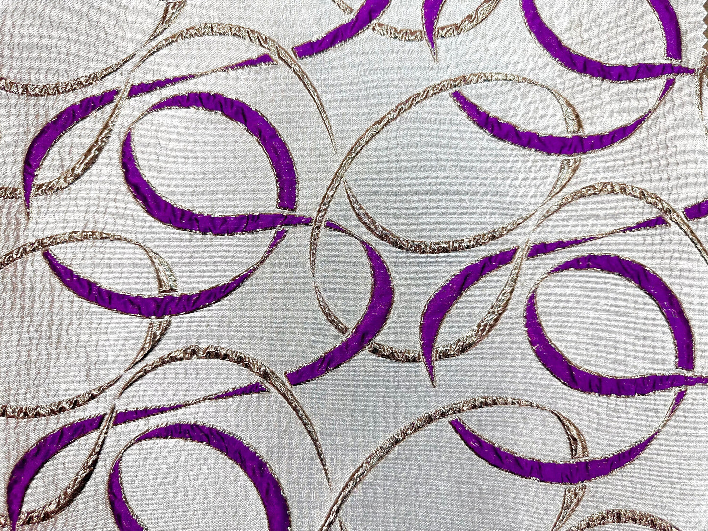 PURPLE GOLD Swirl Metallic Brocade Fabric (60 in.) Sold By The Yard