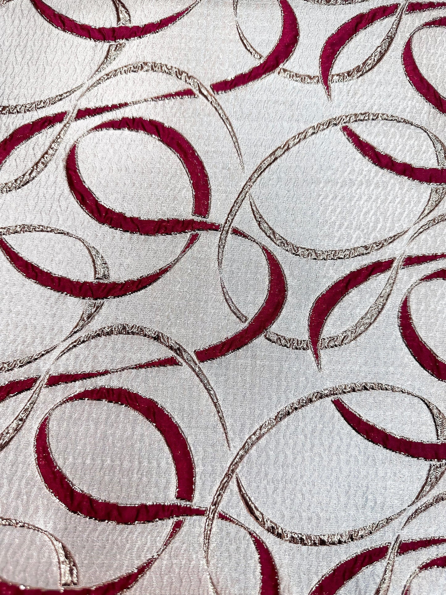 BURGUNDY GOLD Swirl Metallic Brocade Fabric (60 in.) Sold By The Yard