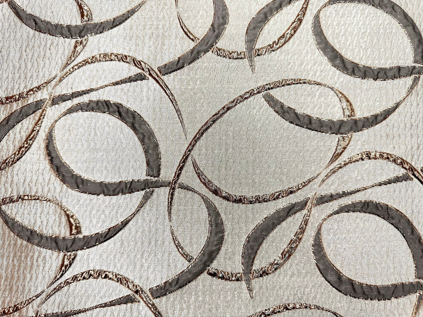 GRAY GOLD Swirl Metallic Brocade Fabric (60 in.) Sold By The Yard