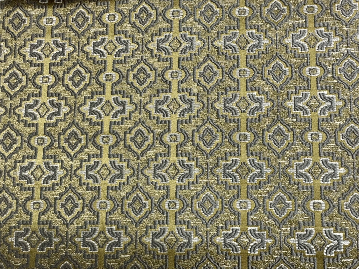 GOLD GRAY Brocade Upholstery Drapery Fabric (110 in.) Sold By The Yard