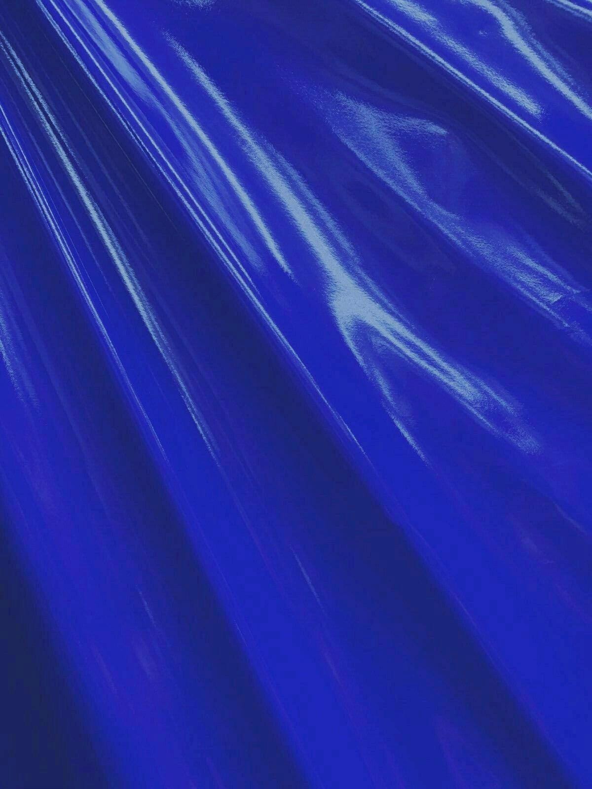 ROYAL BLUE Shiny Glossy PVC Pleather Stretch Fabric (58 in.) Sold By The Yard