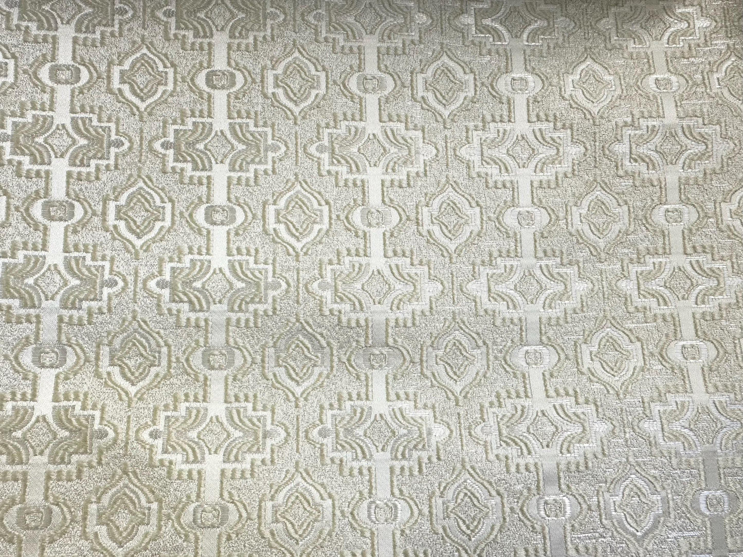 IVORY Brocade Upholstery Drapery Fabric (110 in.) Sold By The Yard