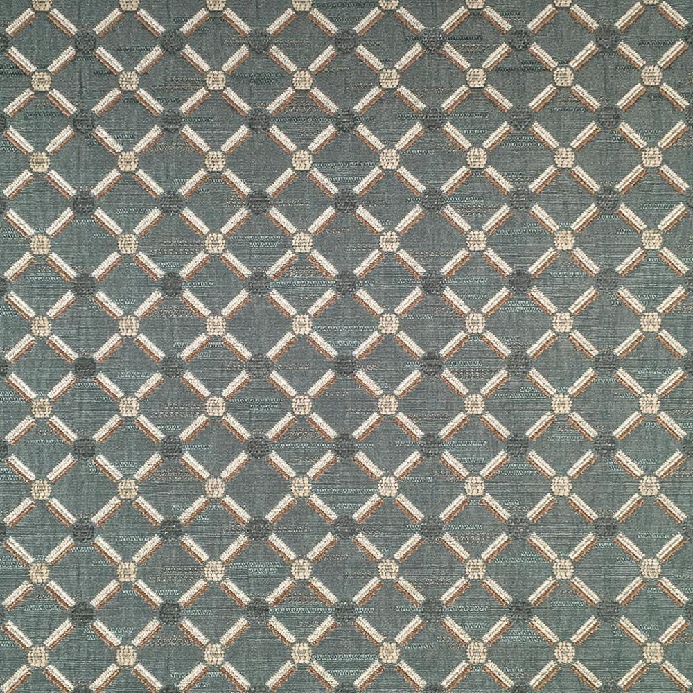 TEAL IVORY Diamond Chenille Upholstery Brocade Fabric (56 in.) Sold By The Yard