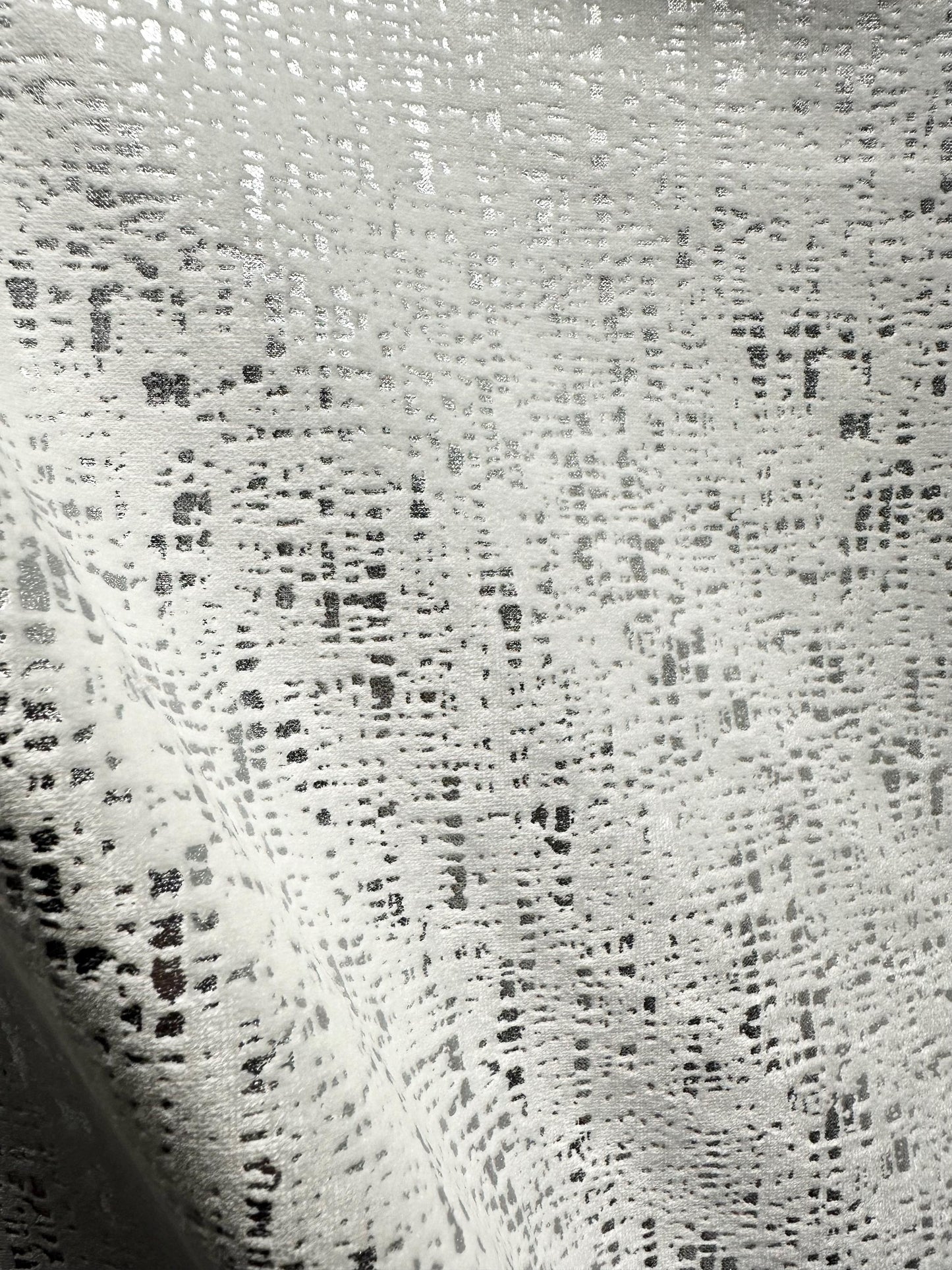 WHITE SILVER Metallic Upholstery Drapery Velvet Fabric (56 in.) Sold By The Yard