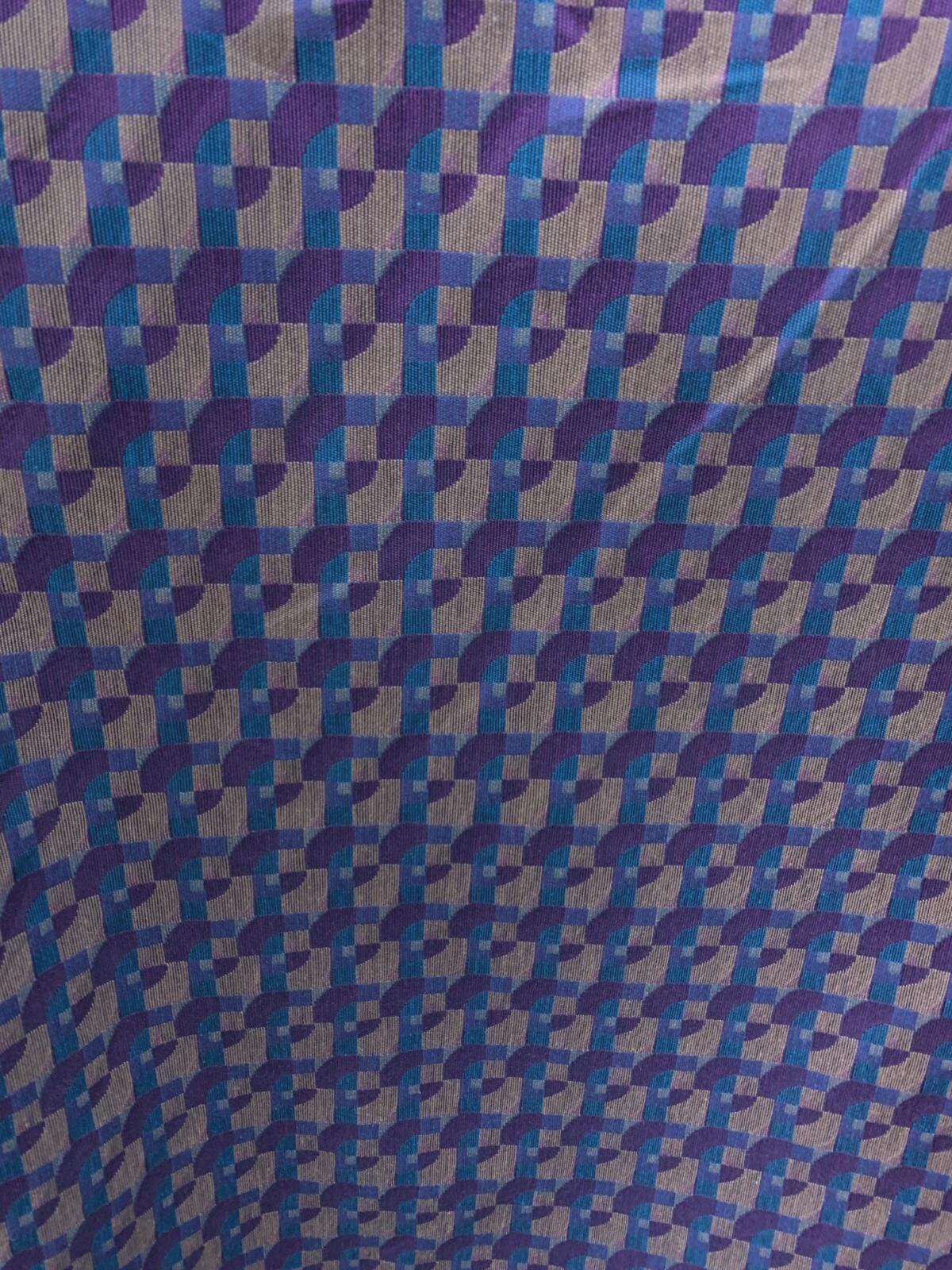 PURPLE TEAL Multicolor Geometric Brocade Upholstery Fabric (54 in.) Sold By The Yard