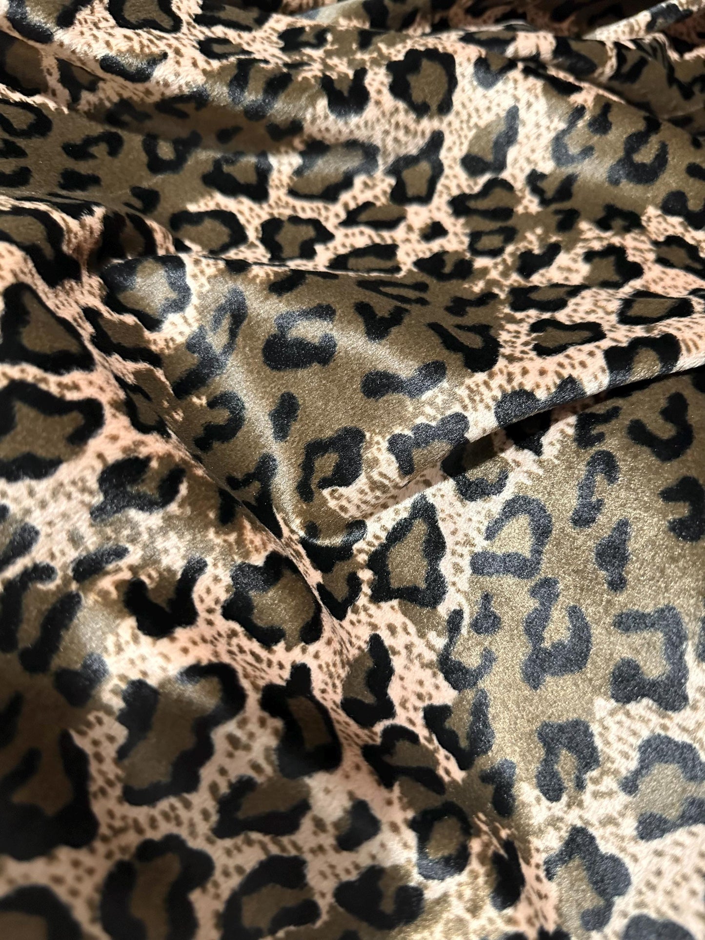 BEIGE BROWN Cheetah Print Short Faux Fake Fur Fabric (60 in.) Sold By The Yard