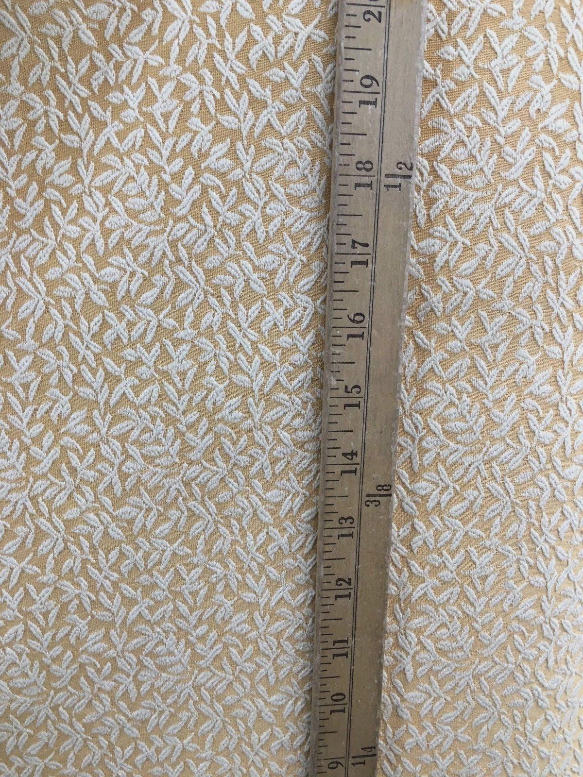 ORANGE GOLD IVORY Leaves Upholstery Embroidery Brocade Fabric (60 in.) Sold By The Yard