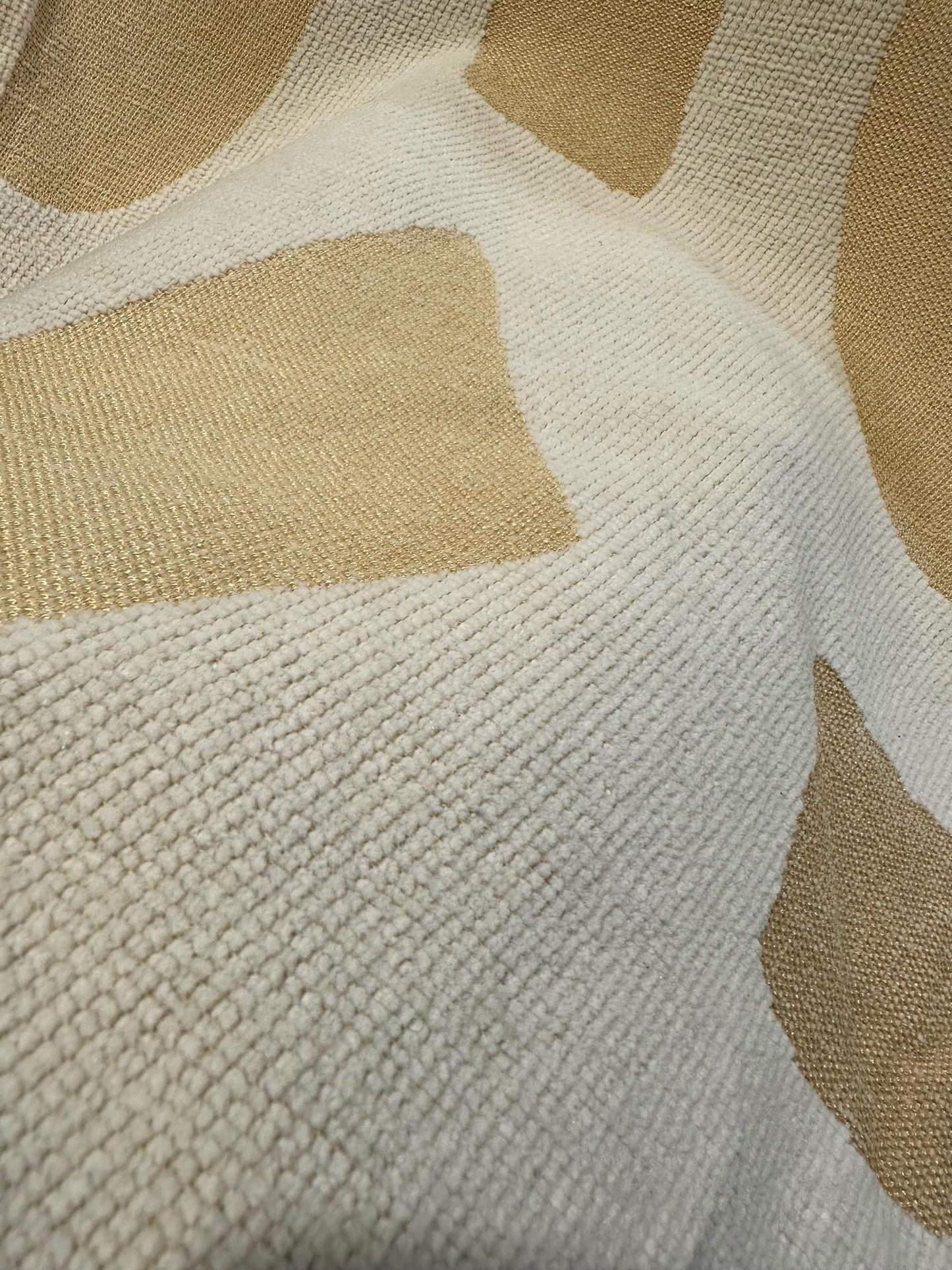 IVORY GOLD Geometric Chenille Upholstery Fabric (54 in.) Sold By The Yard