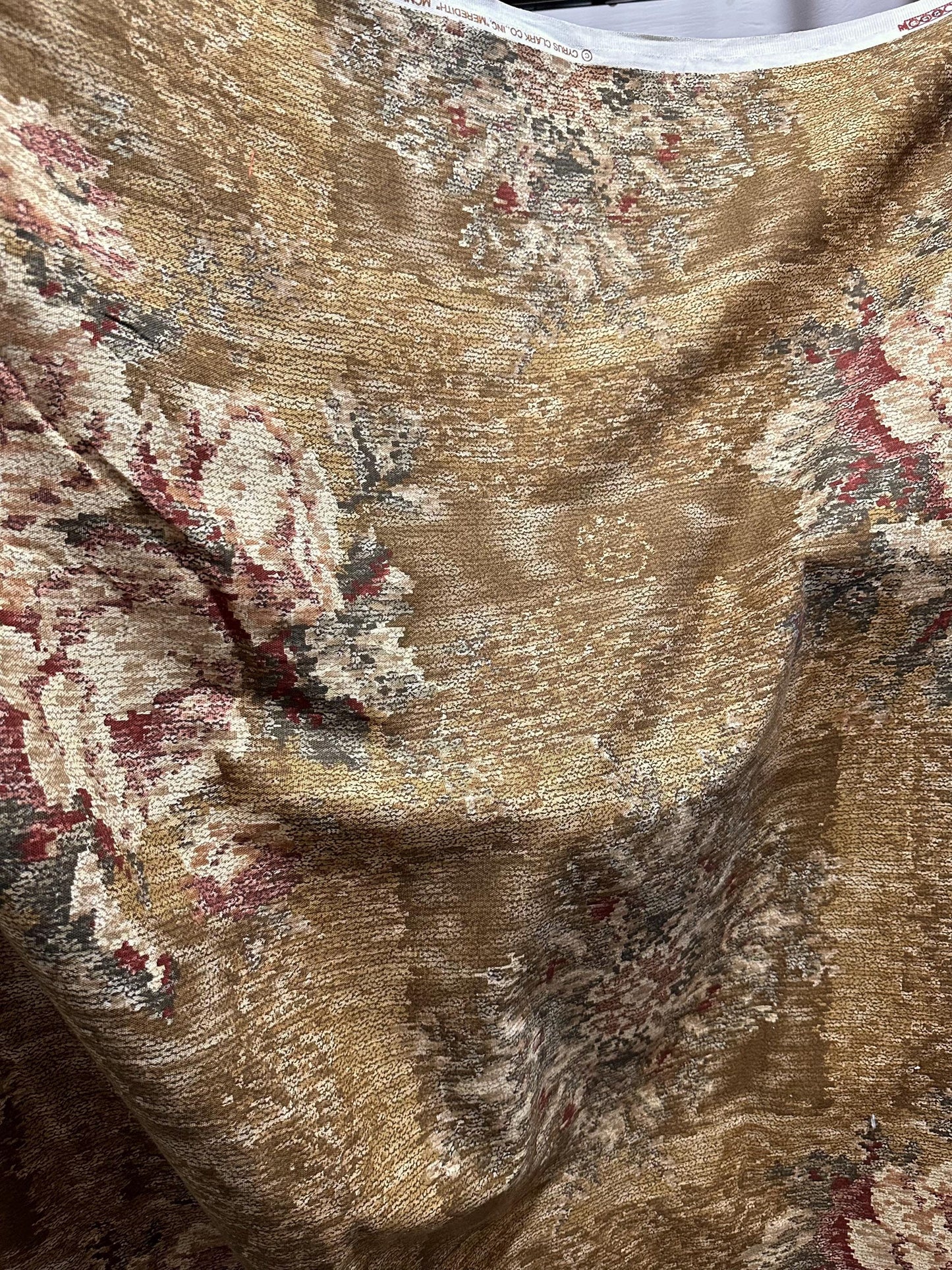 GOLDEN BROWN Printed Upholstery Drapery Cotton Fabric (54 in.) Sold By The Yard