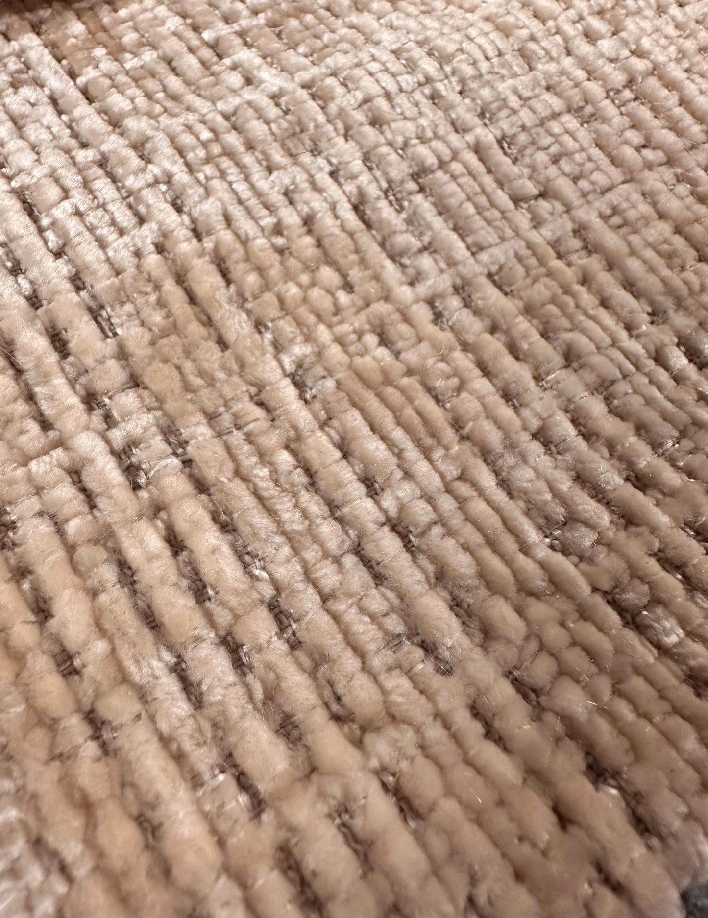LIGHT BEIGE Soft Textured Chenille Velvet Upholstery Fabric (56 in.) Sold By The Yard