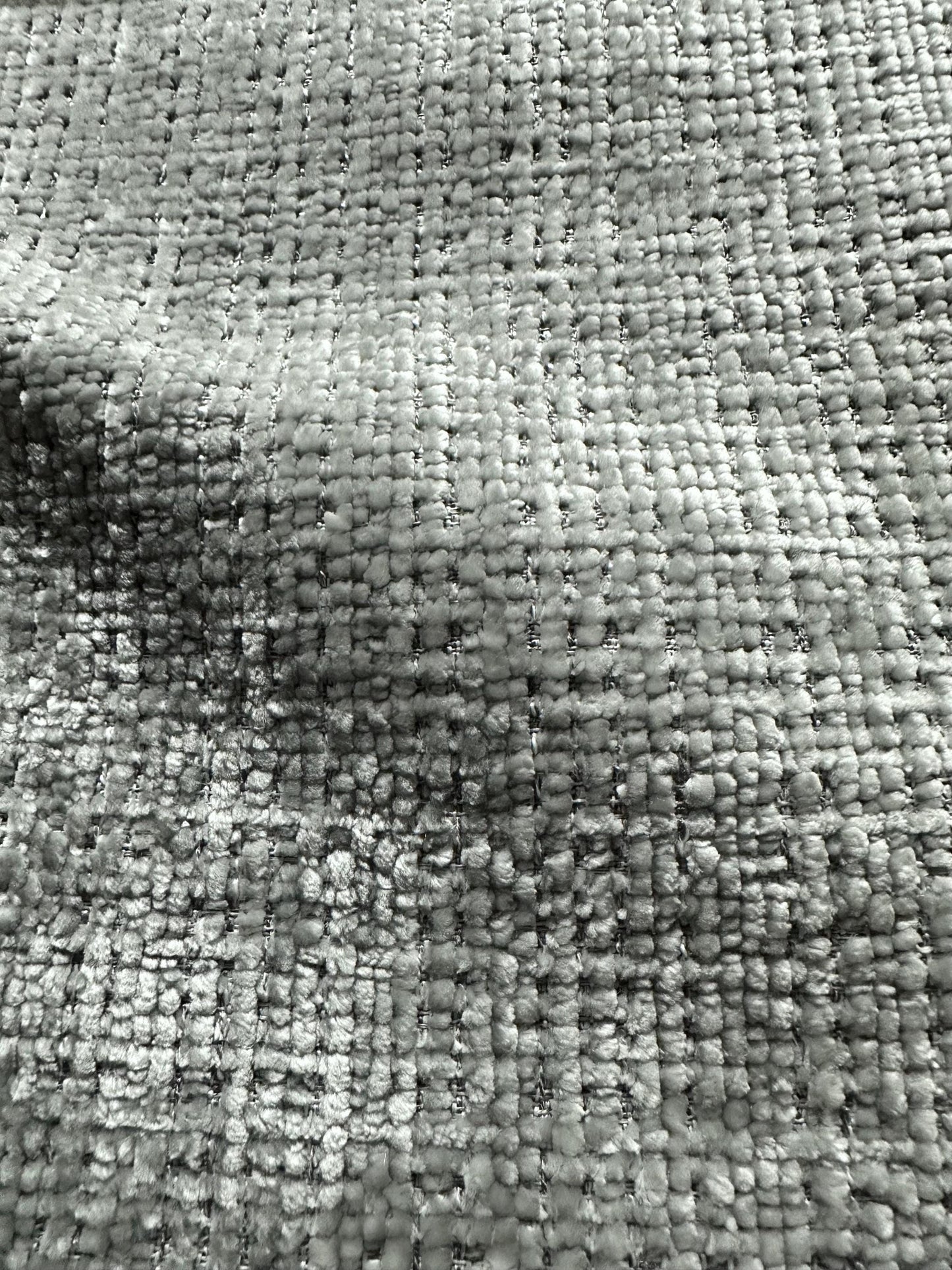 LIGHT GRAY Soft Textured Chenille Velvet Upholstery Fabric (56 in.) Sold By The Yard