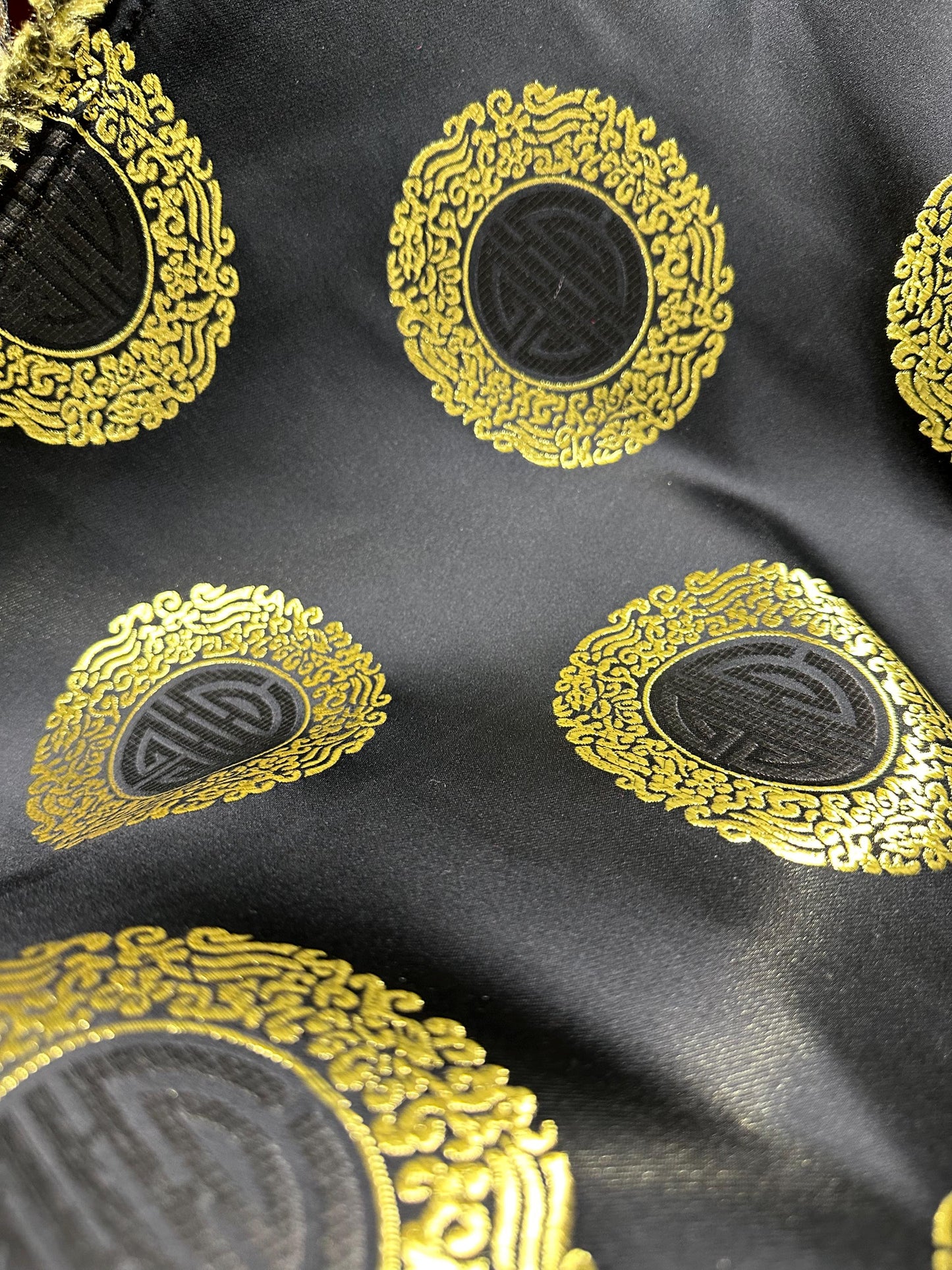 BLACK GOLD Asian Brocade Fabric (60 in.) Sold By The Yard