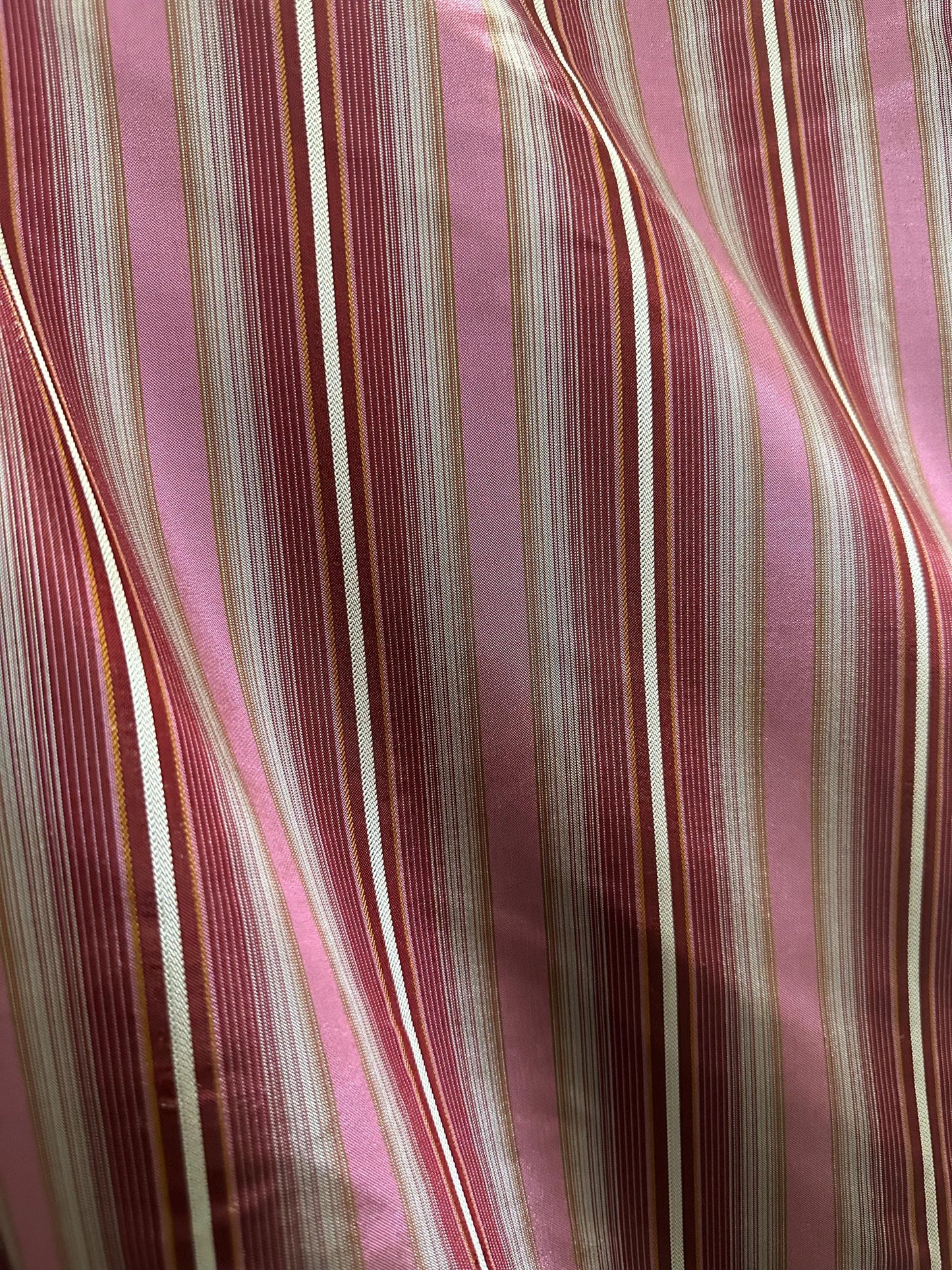 BURGUNDY MULTICOLOR Striped Brocade Fabric (55 in.) Sold By The Yard