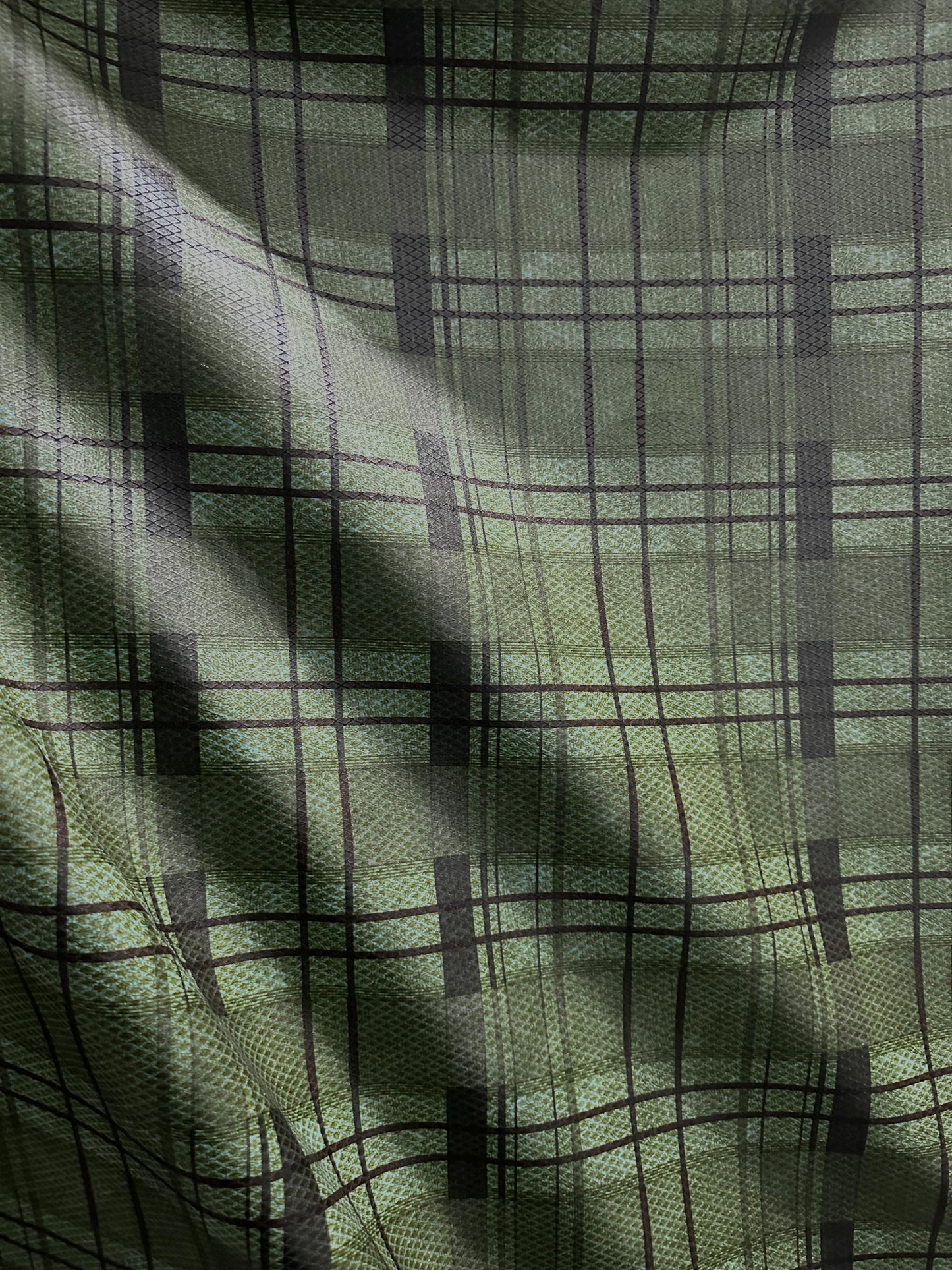 GREEN Multicolor Plaid Pleather Fabric (55 in.) Sold By The Yard