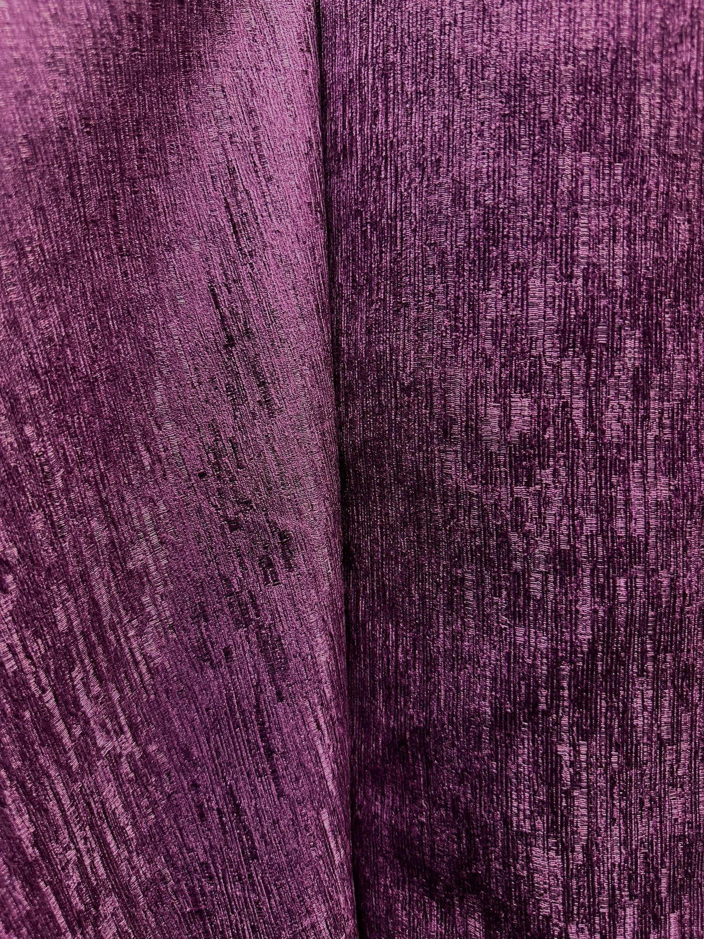 PLUM PURPLE Solid Chenille Velvet Upholstery Drapery Fabric (110 in.) Sold By The Yard